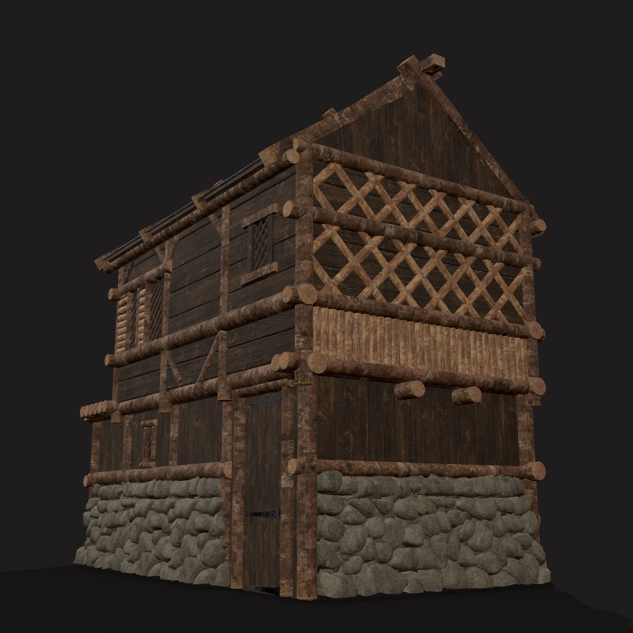 Medieval Wooden Cabins Collection of 8 _33