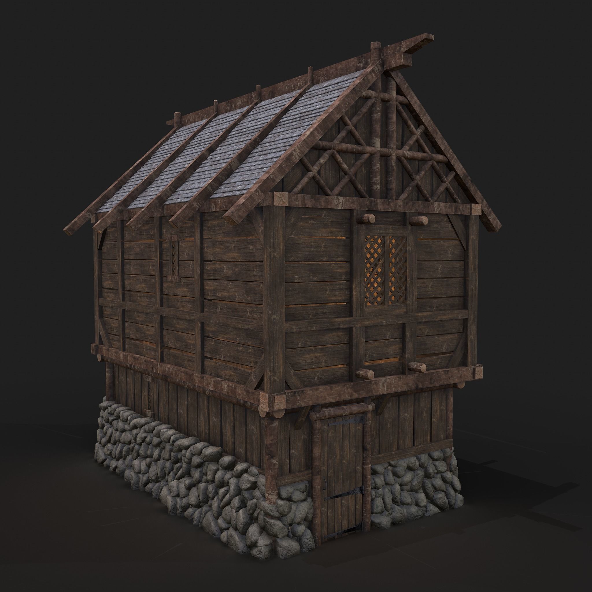 Medieval Wooden Cabins Collection of 8 _35