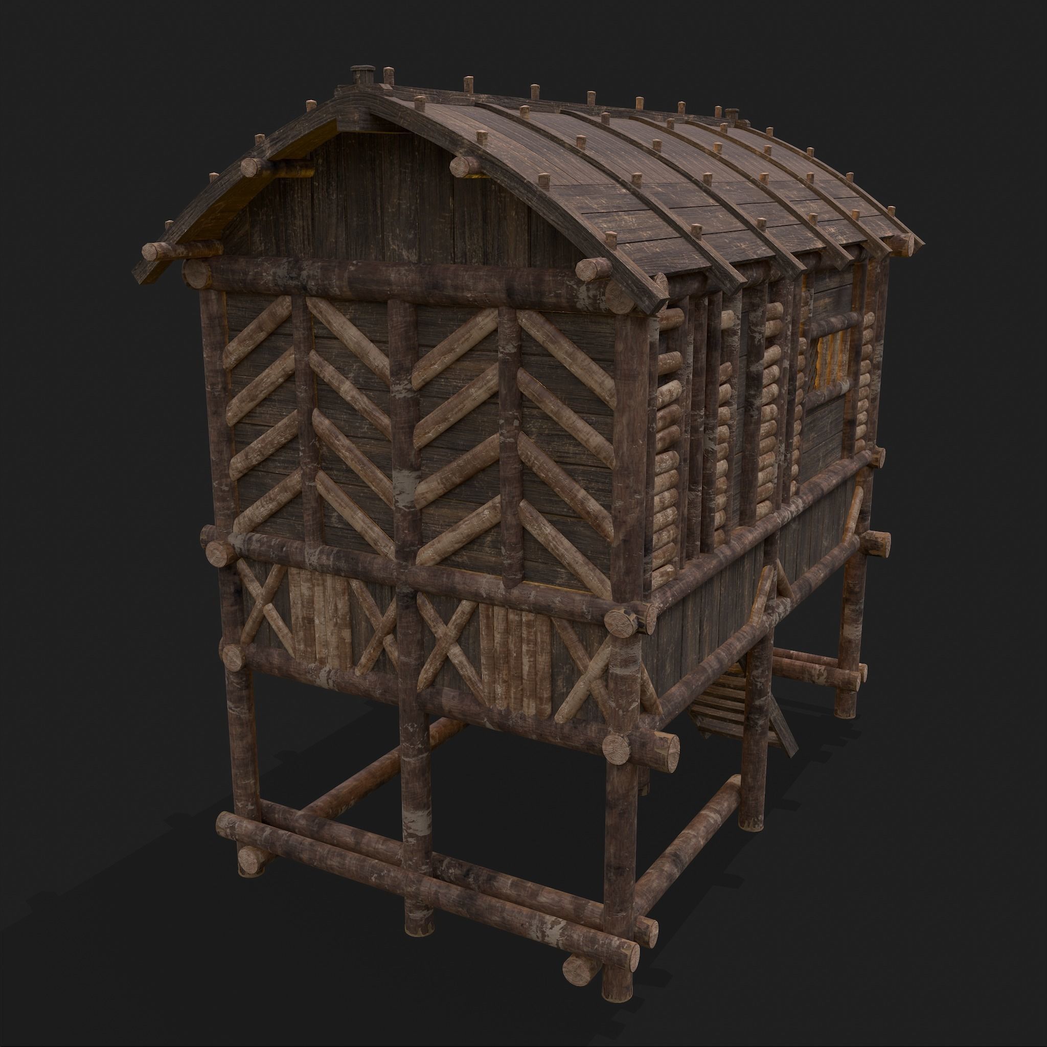 Medieval Wooden Cabins Collection of 8 _59