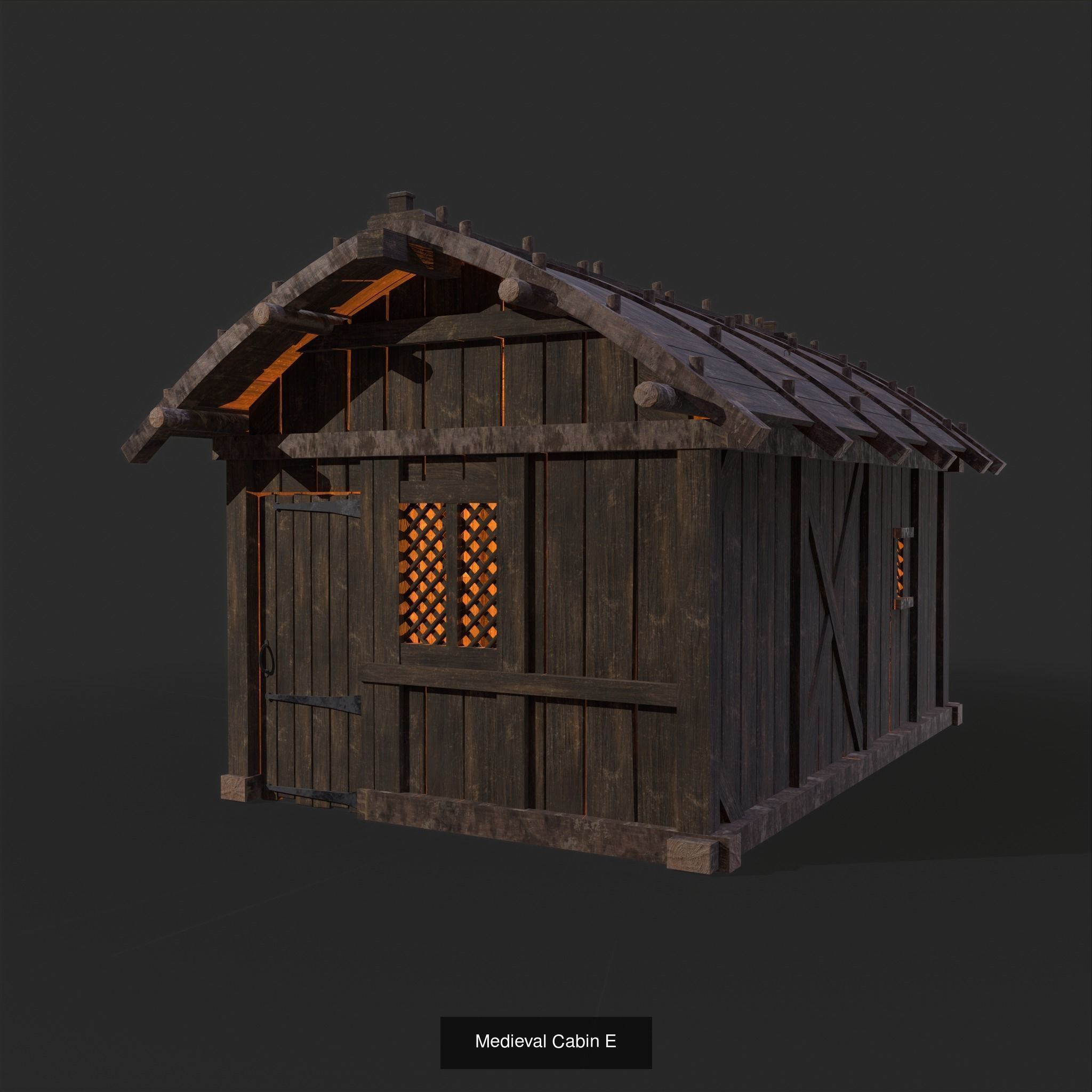 Medieval Wooden Cabins Collection of 8 _10