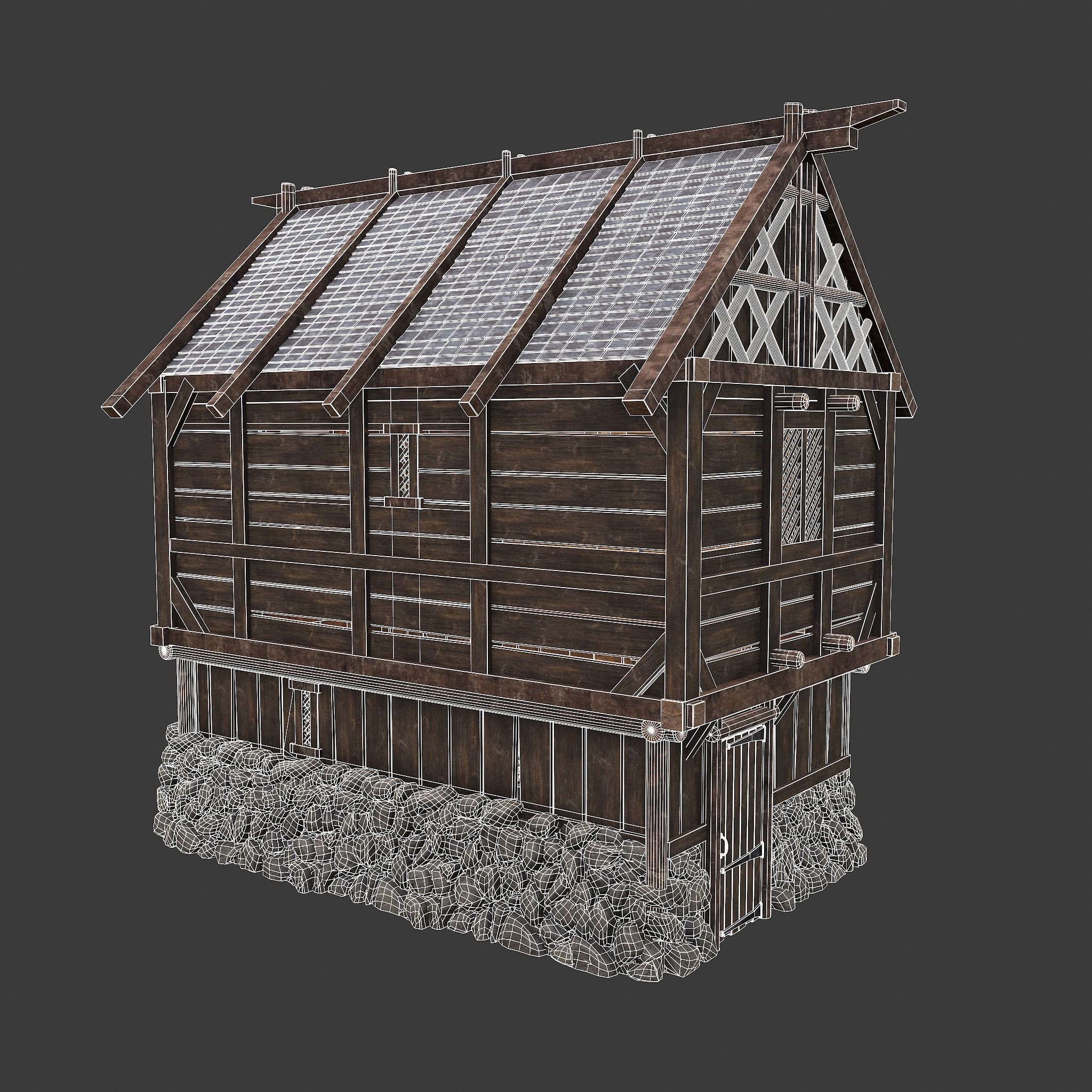 Medieval Wooden Cabins Collection of 8 _38