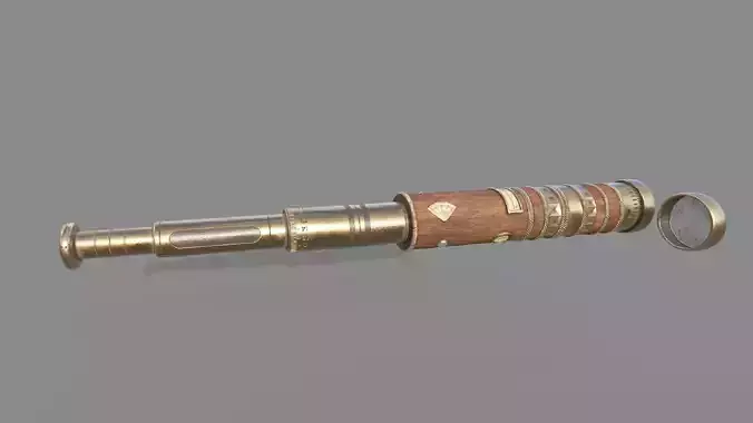 Travel spyglass PBR low-poly 3D model Low-poly 3D model