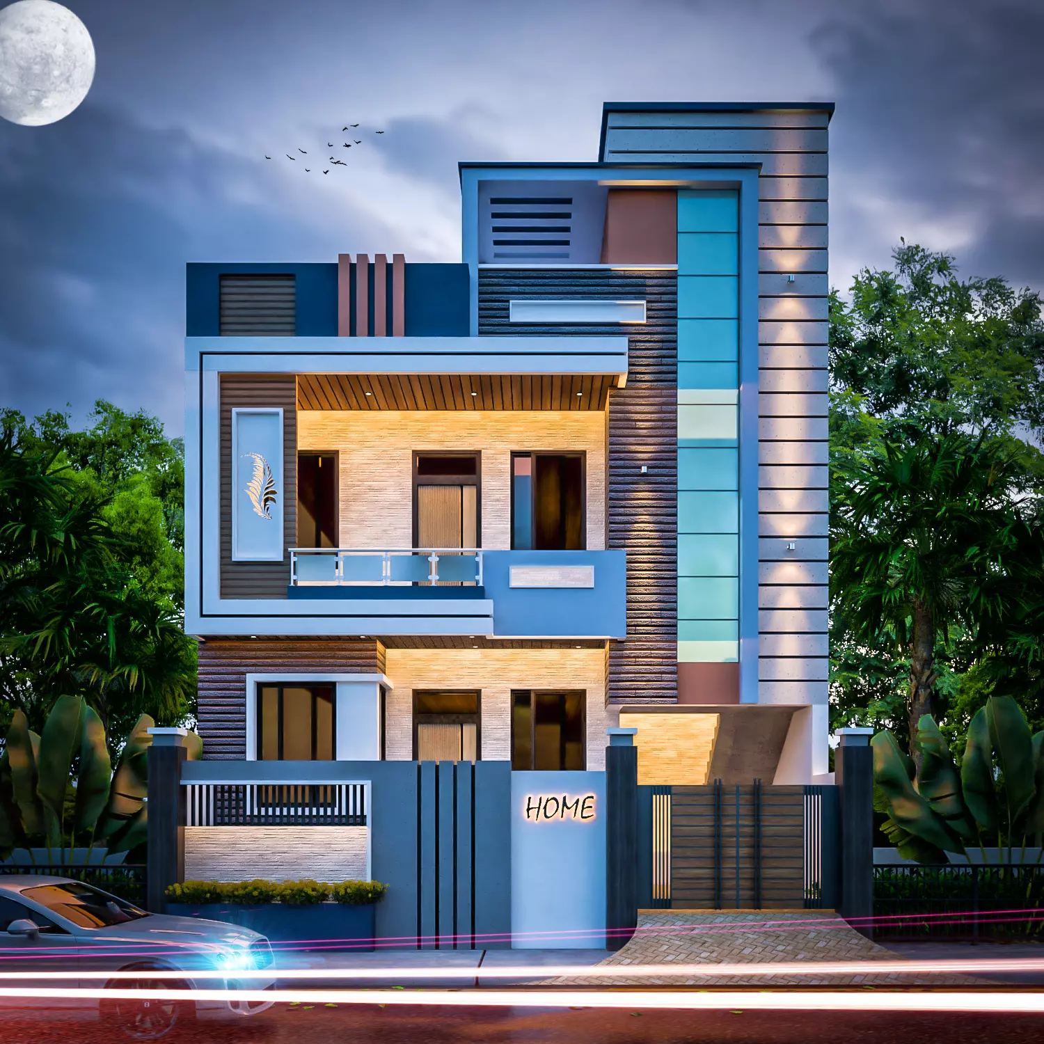 LUXURY MODERN VILLA ELEVATION 3D model