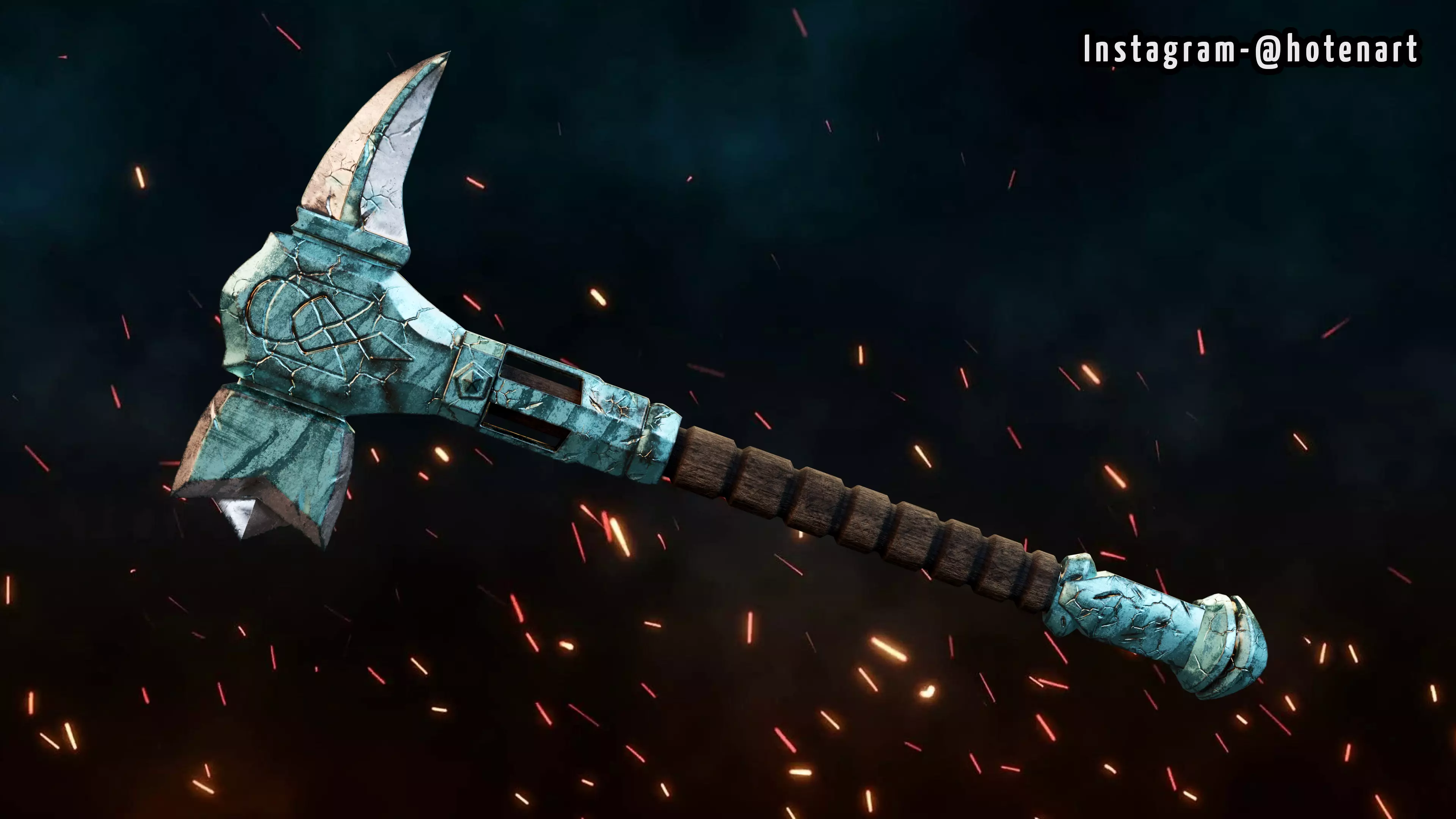 Axe Low Poly PBR textures Free low-poly 3D model