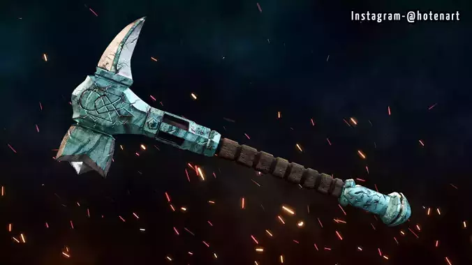 Axe Low Poly PBR textures Free low-poly 3D model