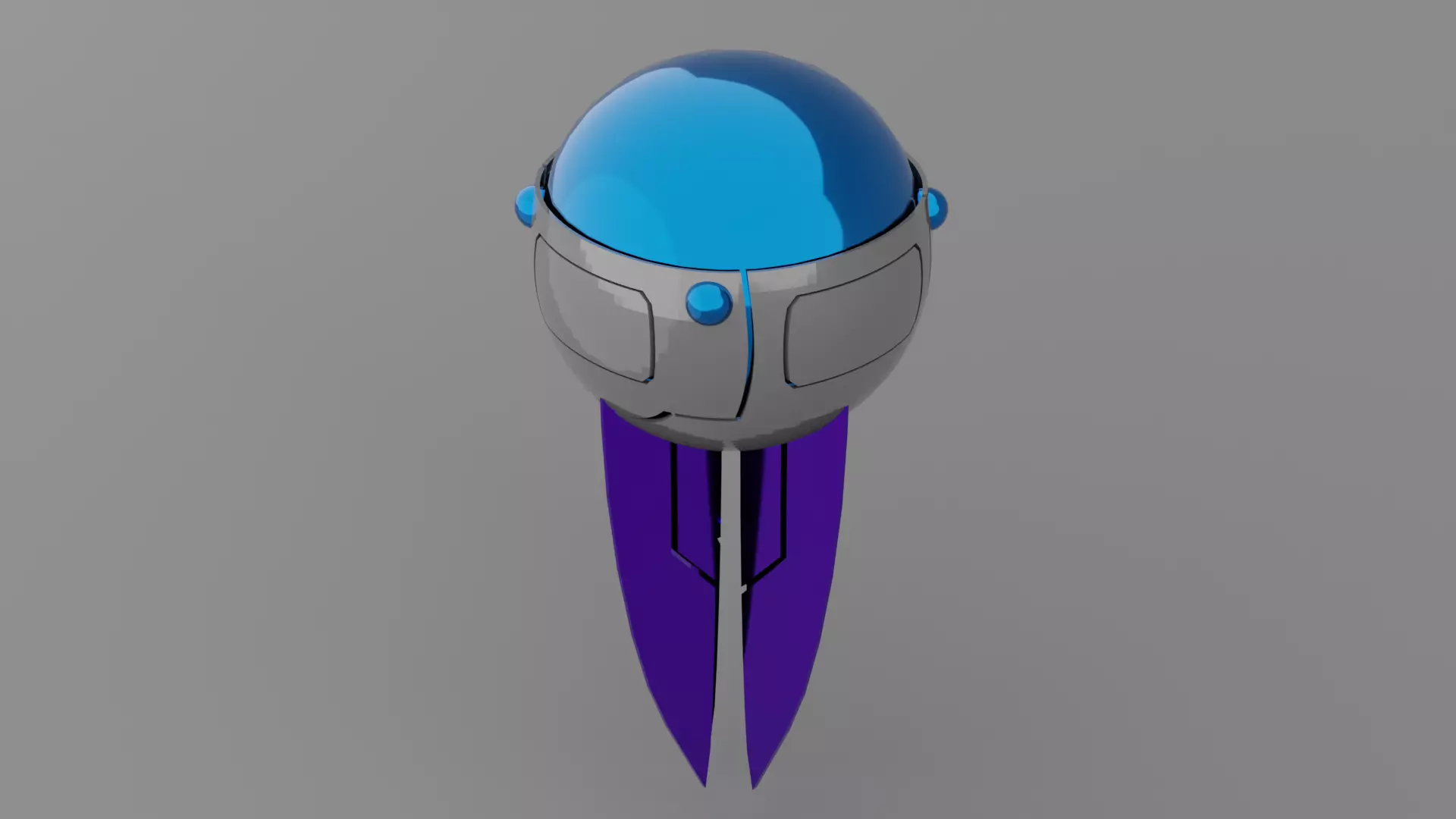 alien spaceship purple Low-poly 3D model_0