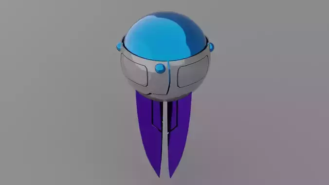 alien spaceship purple Low-poly 3D model
