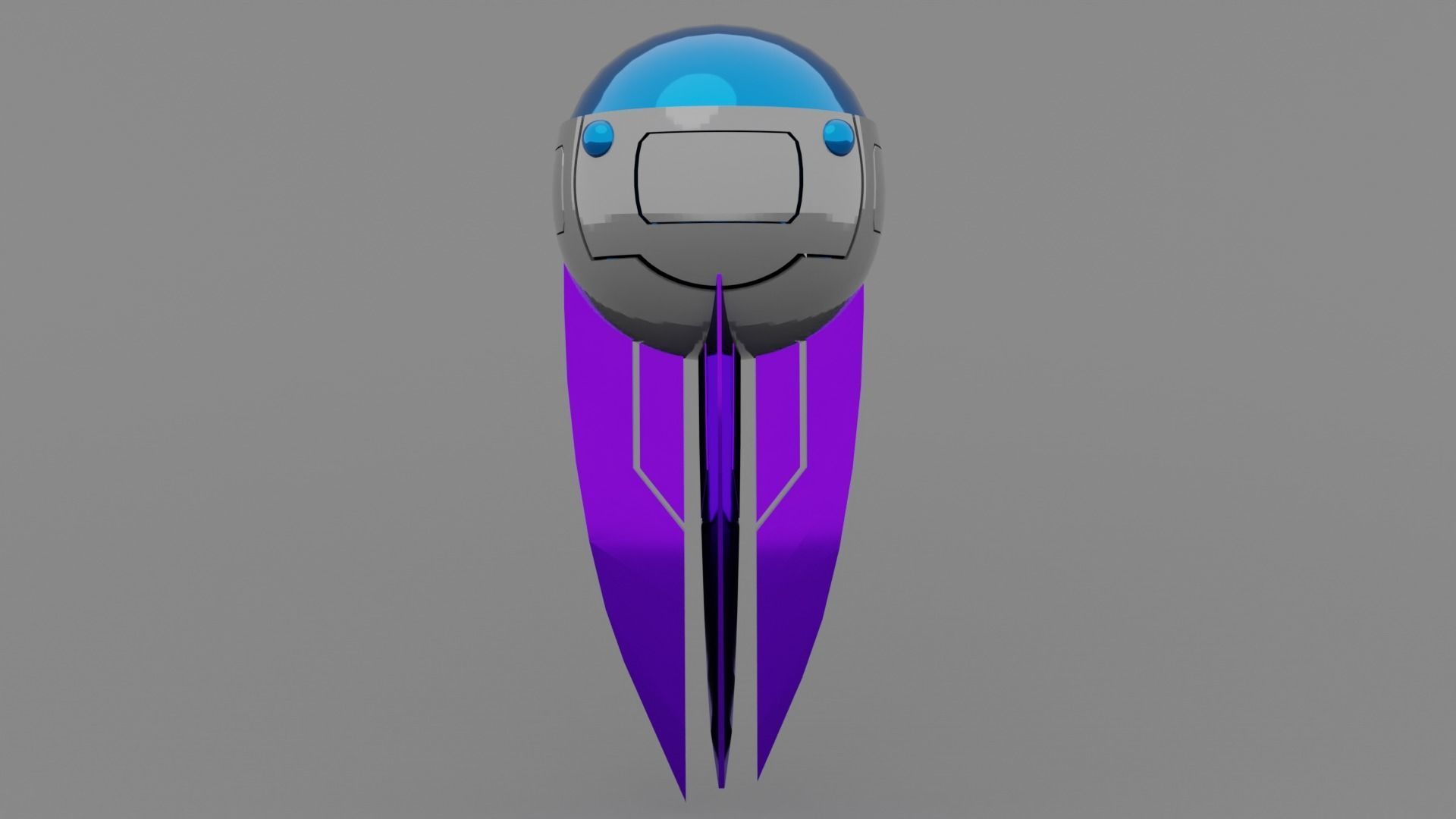 alien spaceship purple Low-poly 3D model_1