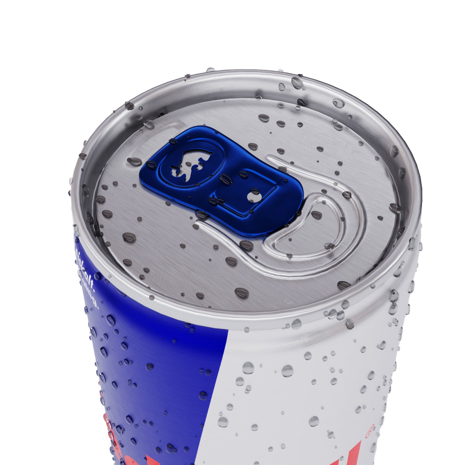 Red Bull Can with Droplets 3D model_1
