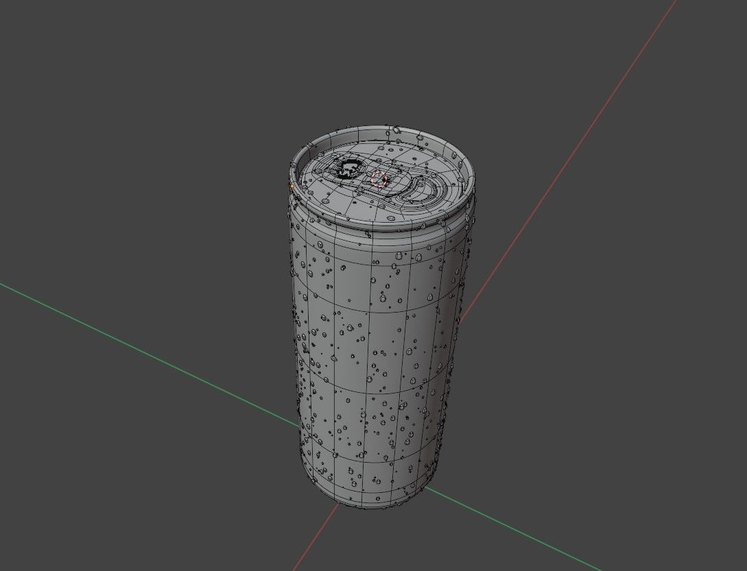 Red Bull Can with Droplets 3D model_6