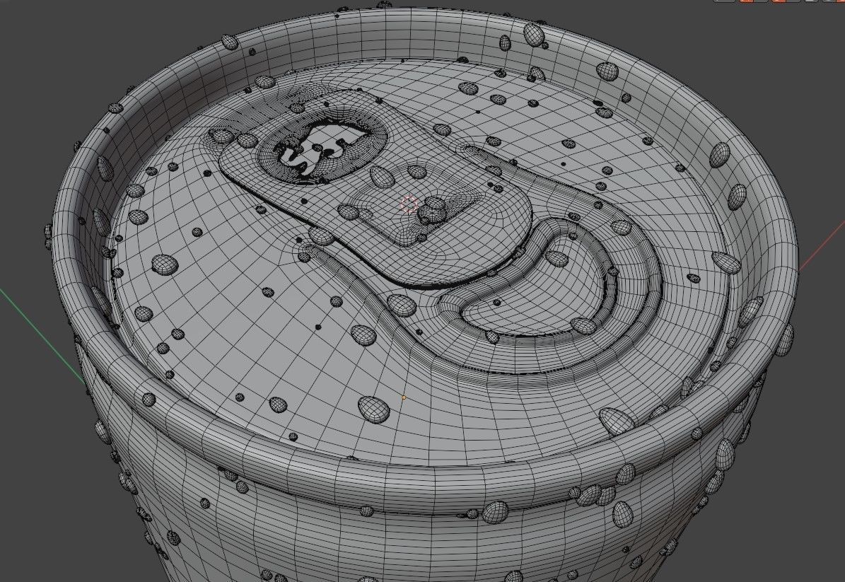 Red Bull Can with Droplets 3D model_7