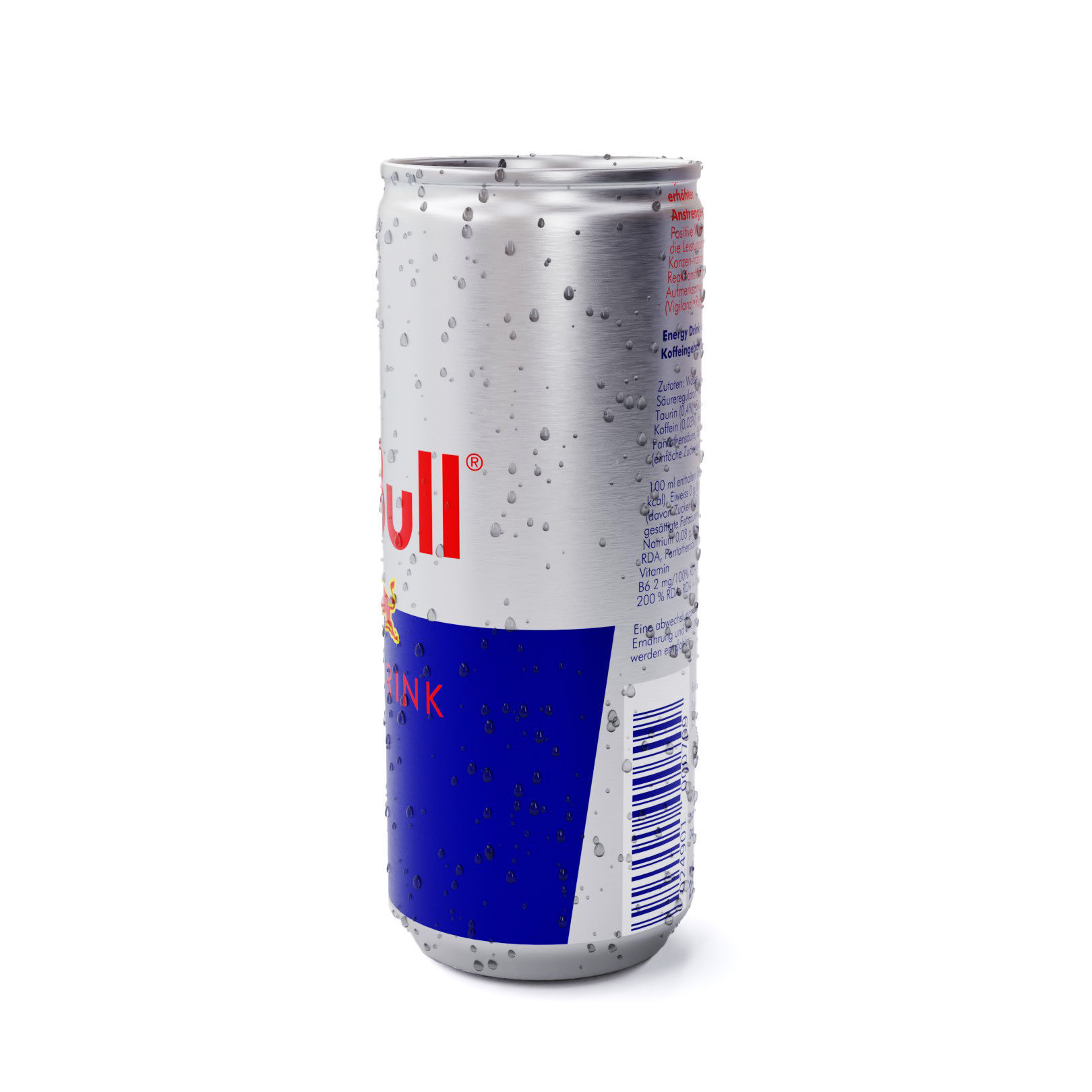 Red Bull Can with Droplets 3D model_2