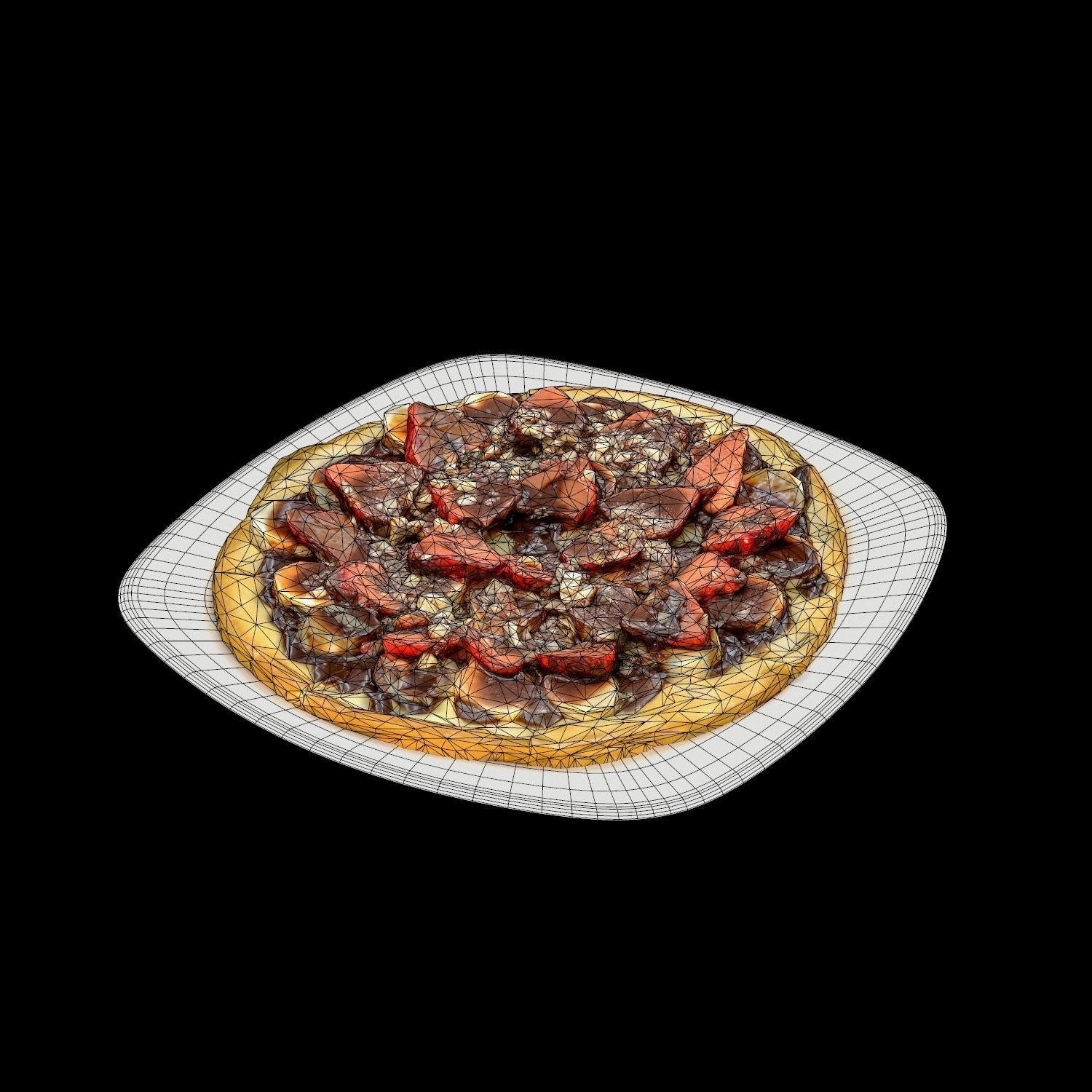 Nutella Pizza Low-poly 3D model_8