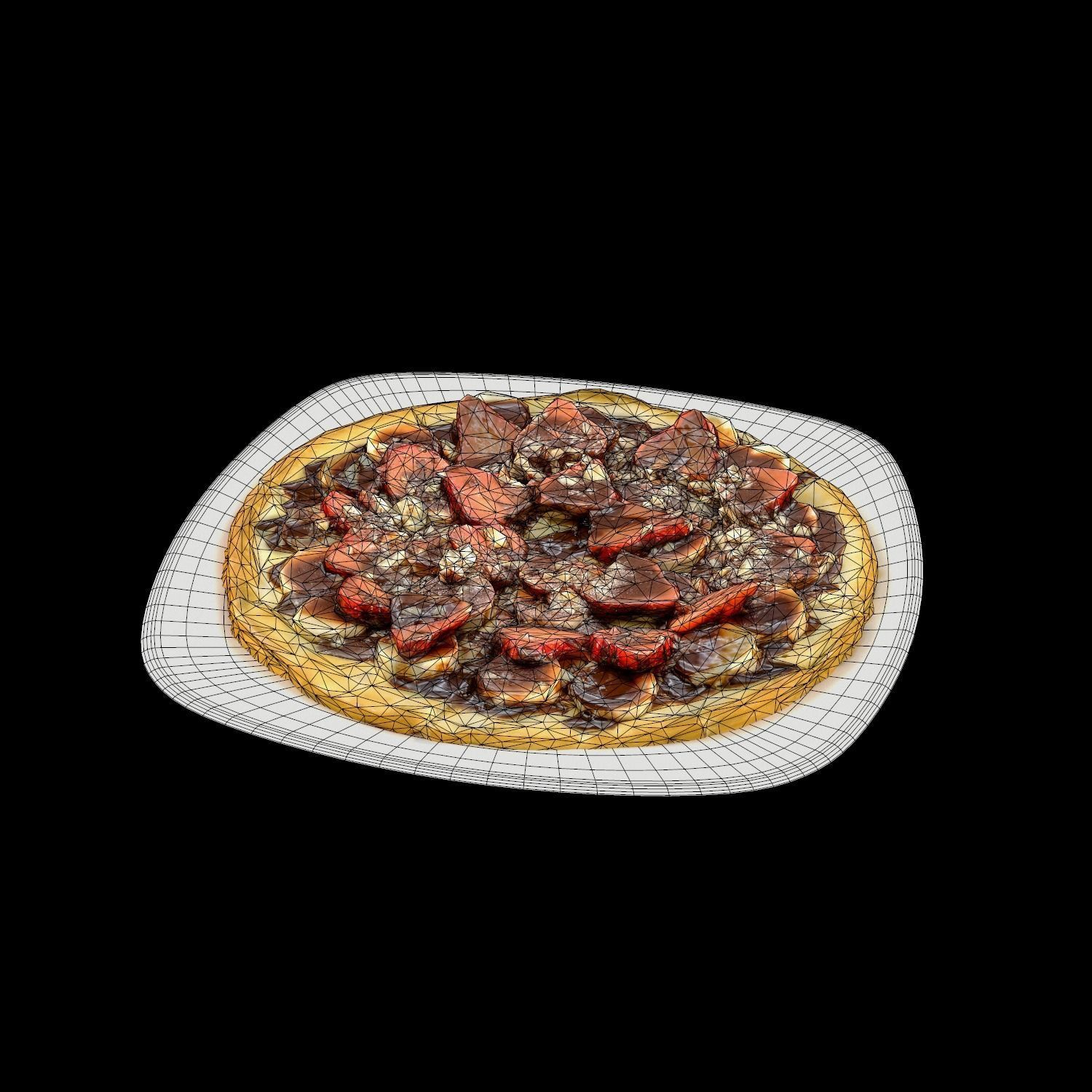 Nutella Pizza Low-poly 3D model_7