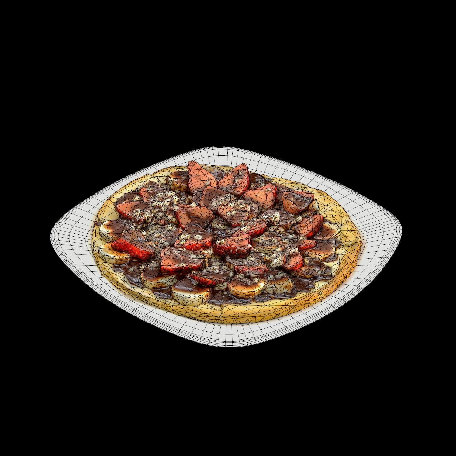 Nutella Pizza Low-poly 3D model_9