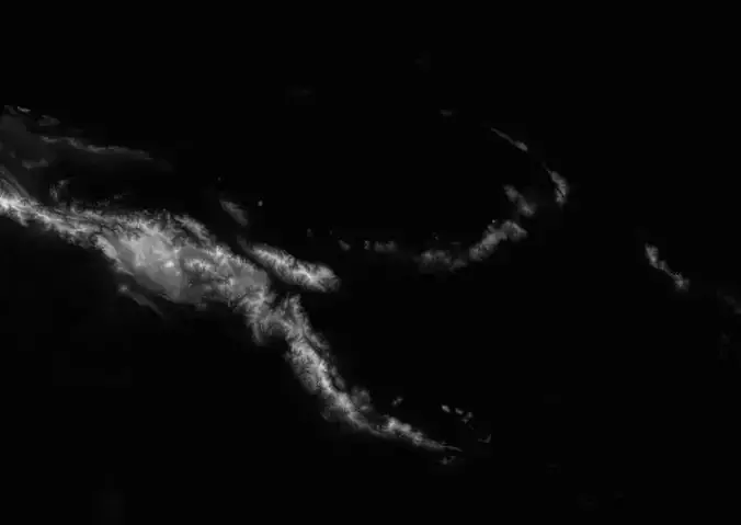 Papua New Guinea High res 30k displacement height 3D geometry