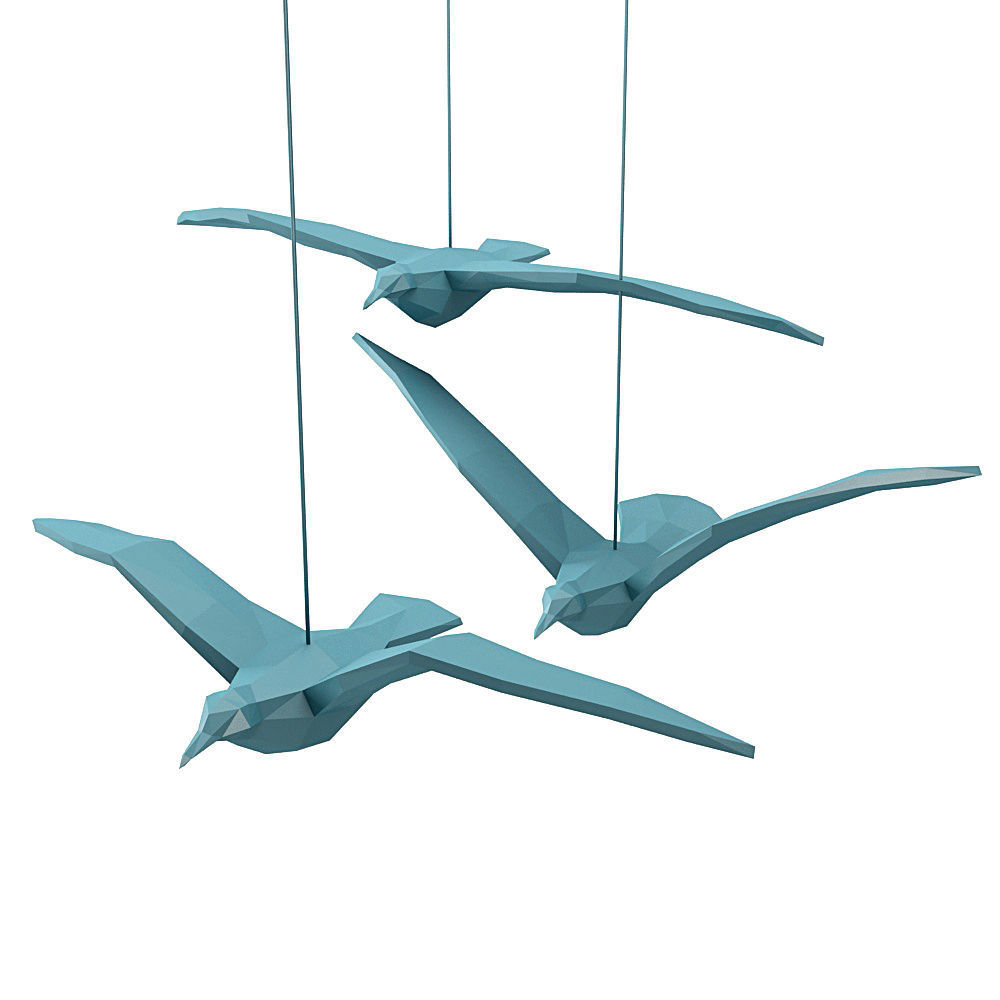 Decor Seagulls Low-poly 3D model_1