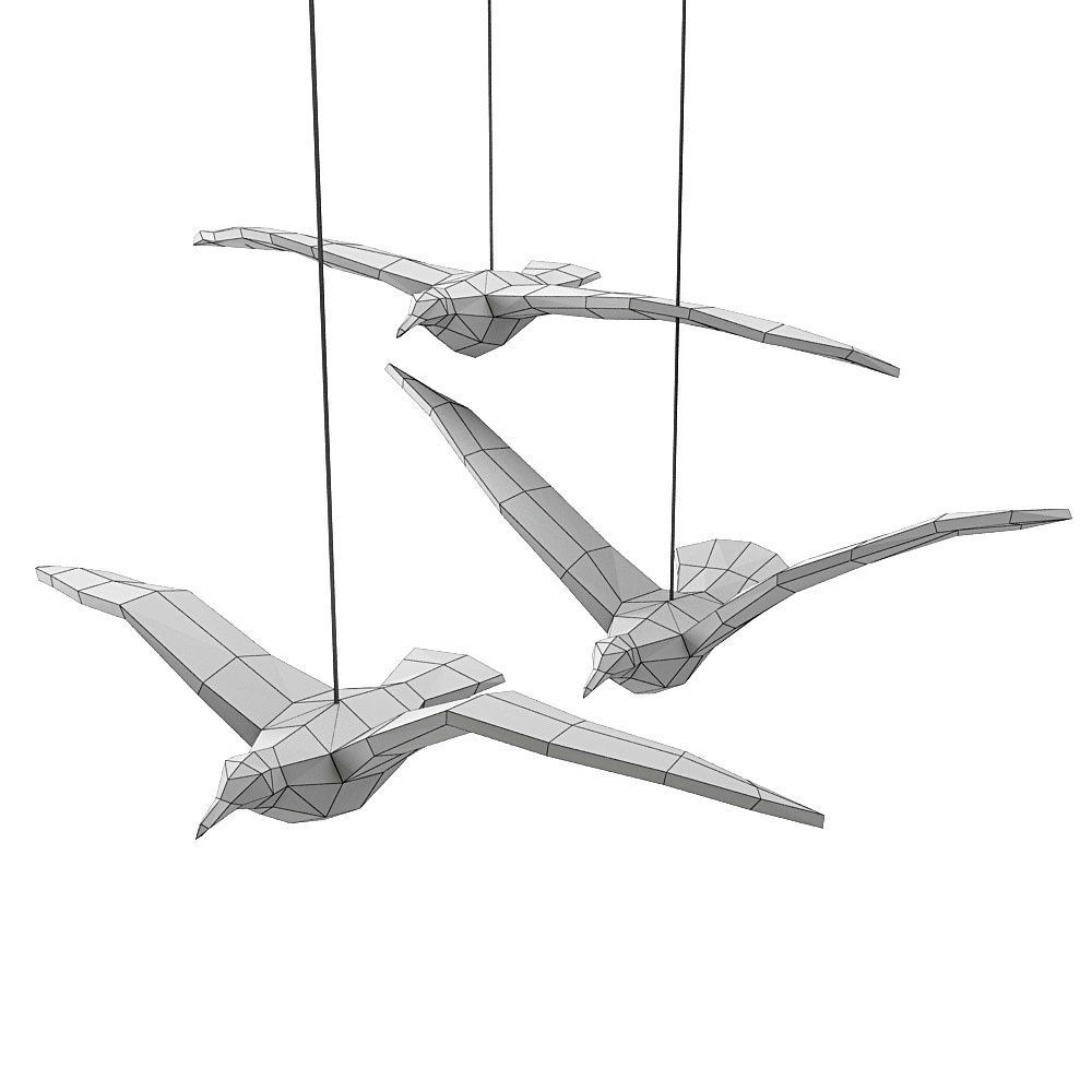 Decor Seagulls Low-poly 3D model_2
