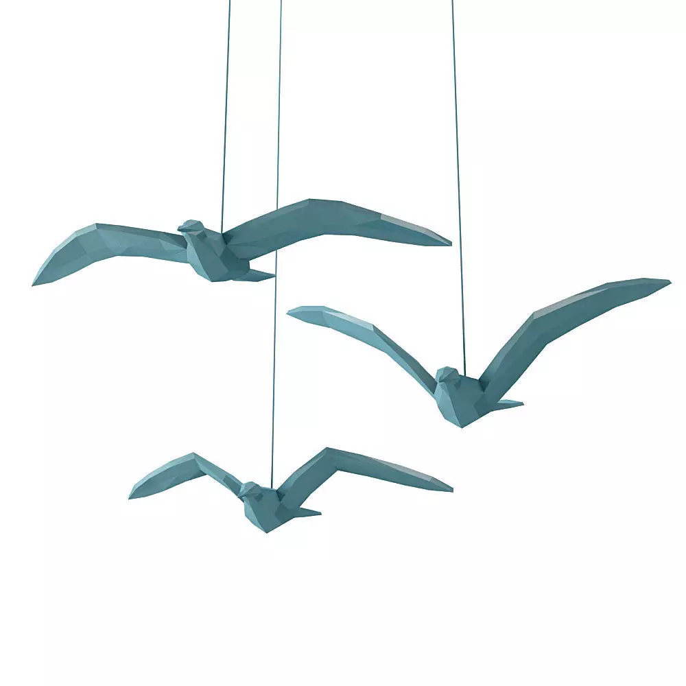 Decor Seagulls Low-poly 3D model_0