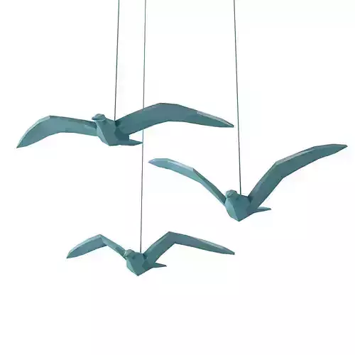 Decor Seagulls Low-poly 3D model