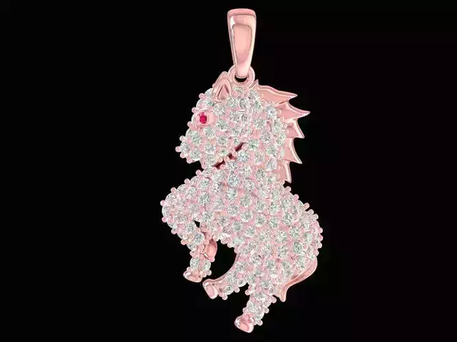 Luxury Diamond Lion Head Pendant for Men  2286