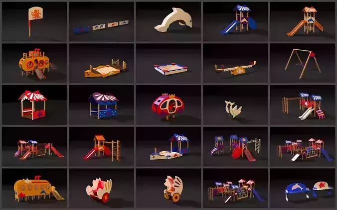 Playgrounds playground set 3D model