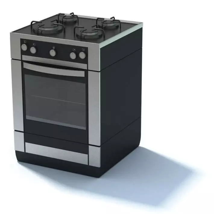 Gray Gas Stove 3D model_0