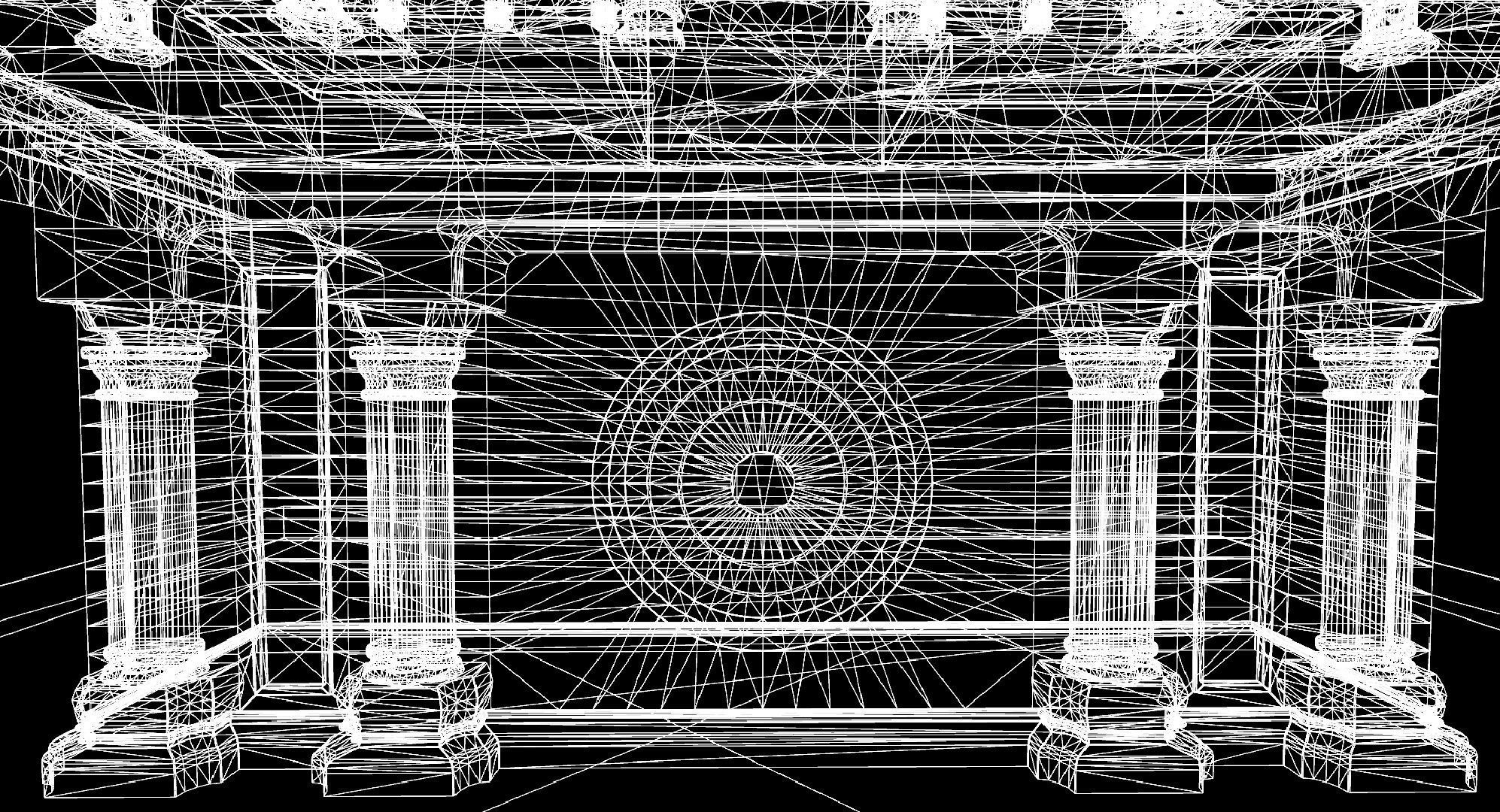 Altar shrine with Lord Jesus on the cross 3D model_15