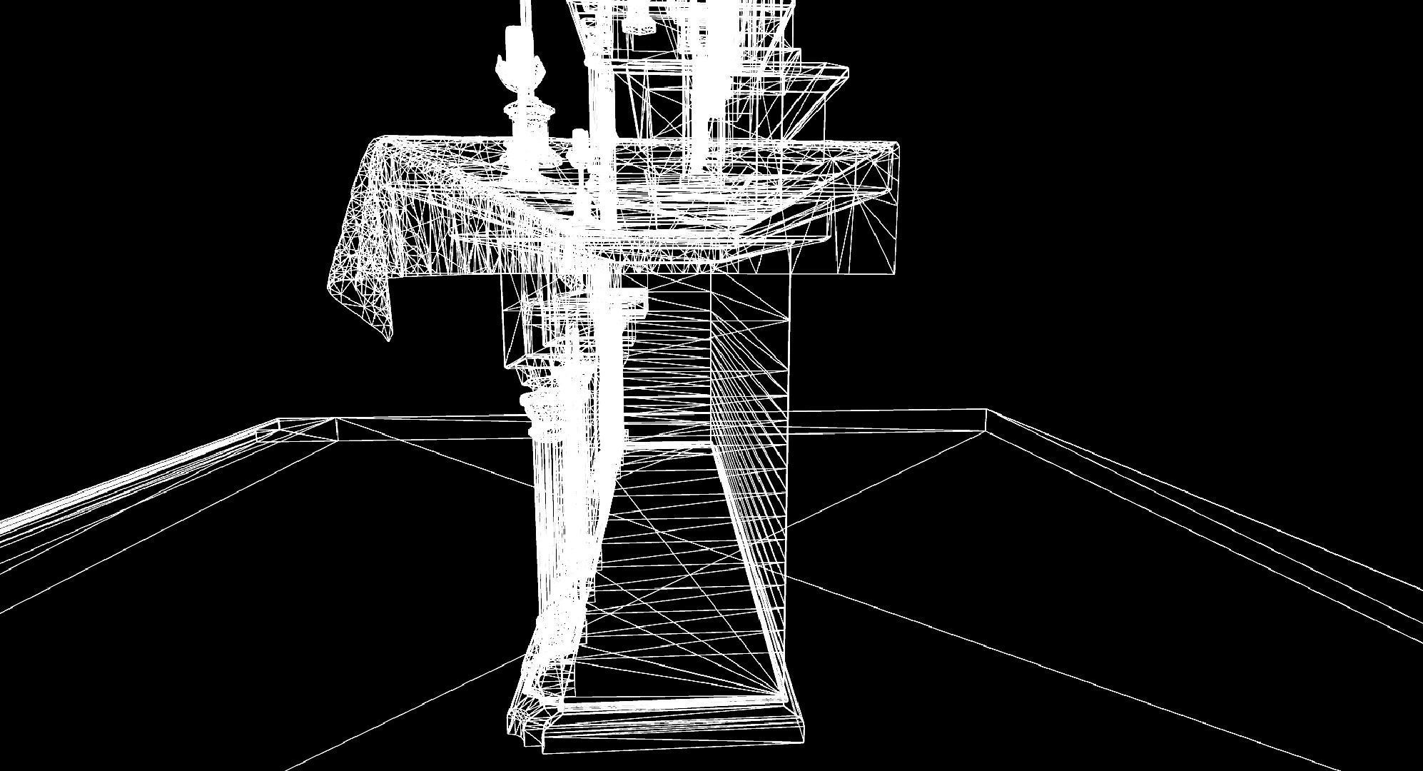 Altar shrine with Lord Jesus on the cross 3D model_20
