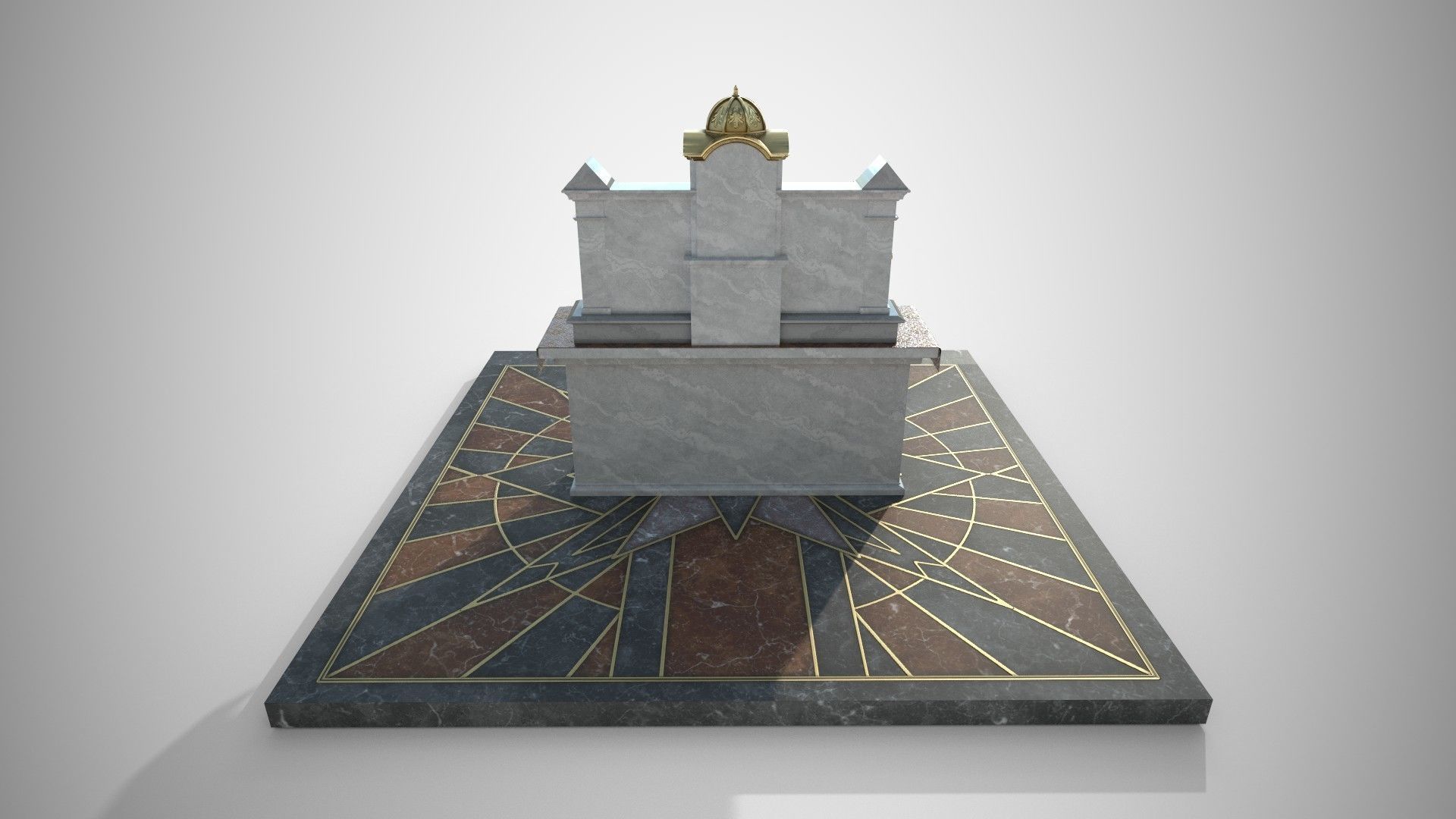 Altar shrine with Lord Jesus on the cross 3D model_3