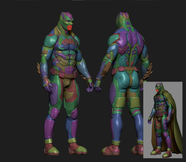 Batman Suit design 3D model_1