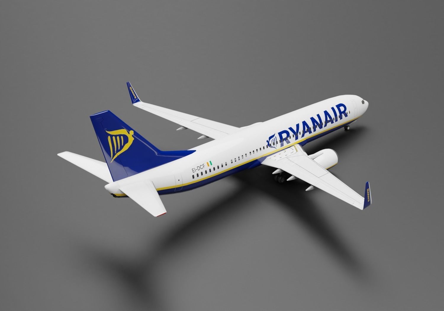 Boeing 737-800 Ryanair Livery 3D model_1