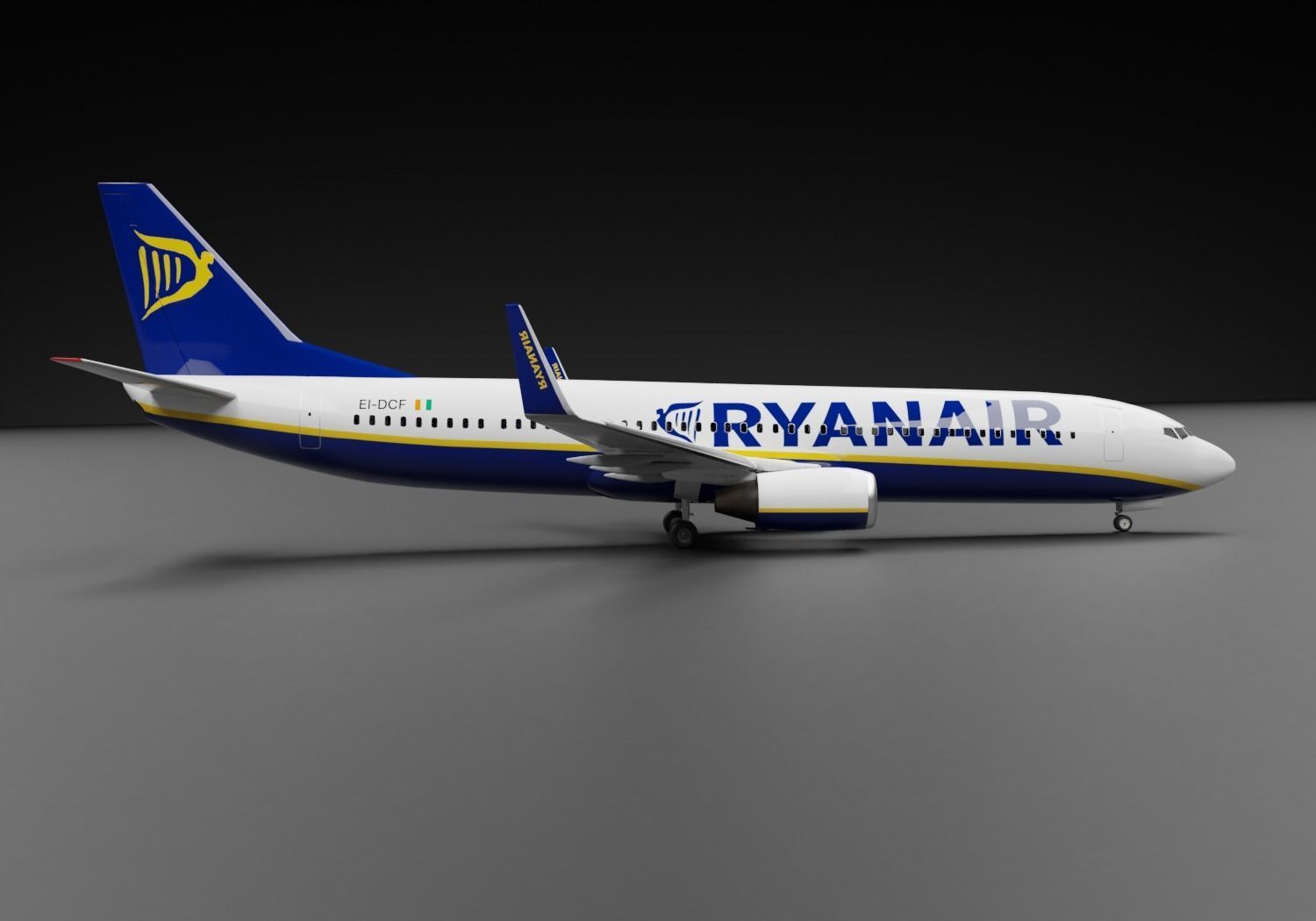 Boeing 737-800 Ryanair Livery 3D model_3