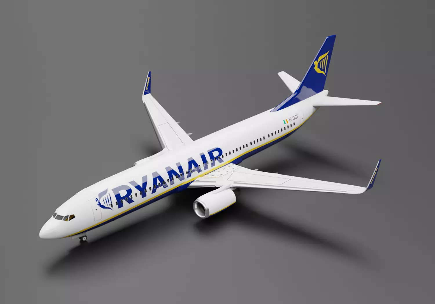 Boeing 737-800 Ryanair Livery 3D model_0