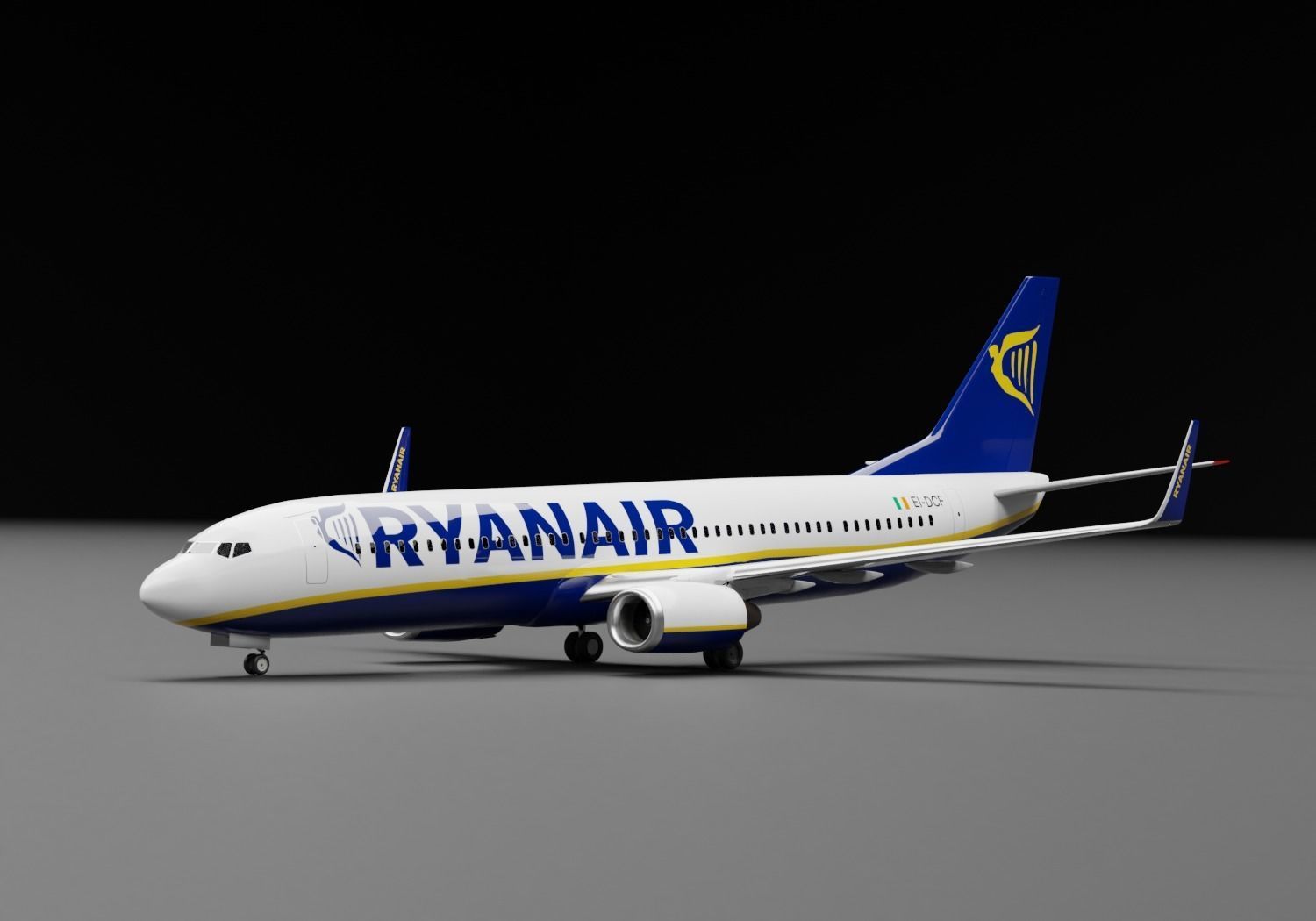 Boeing 737-800 Ryanair Livery 3D model_2