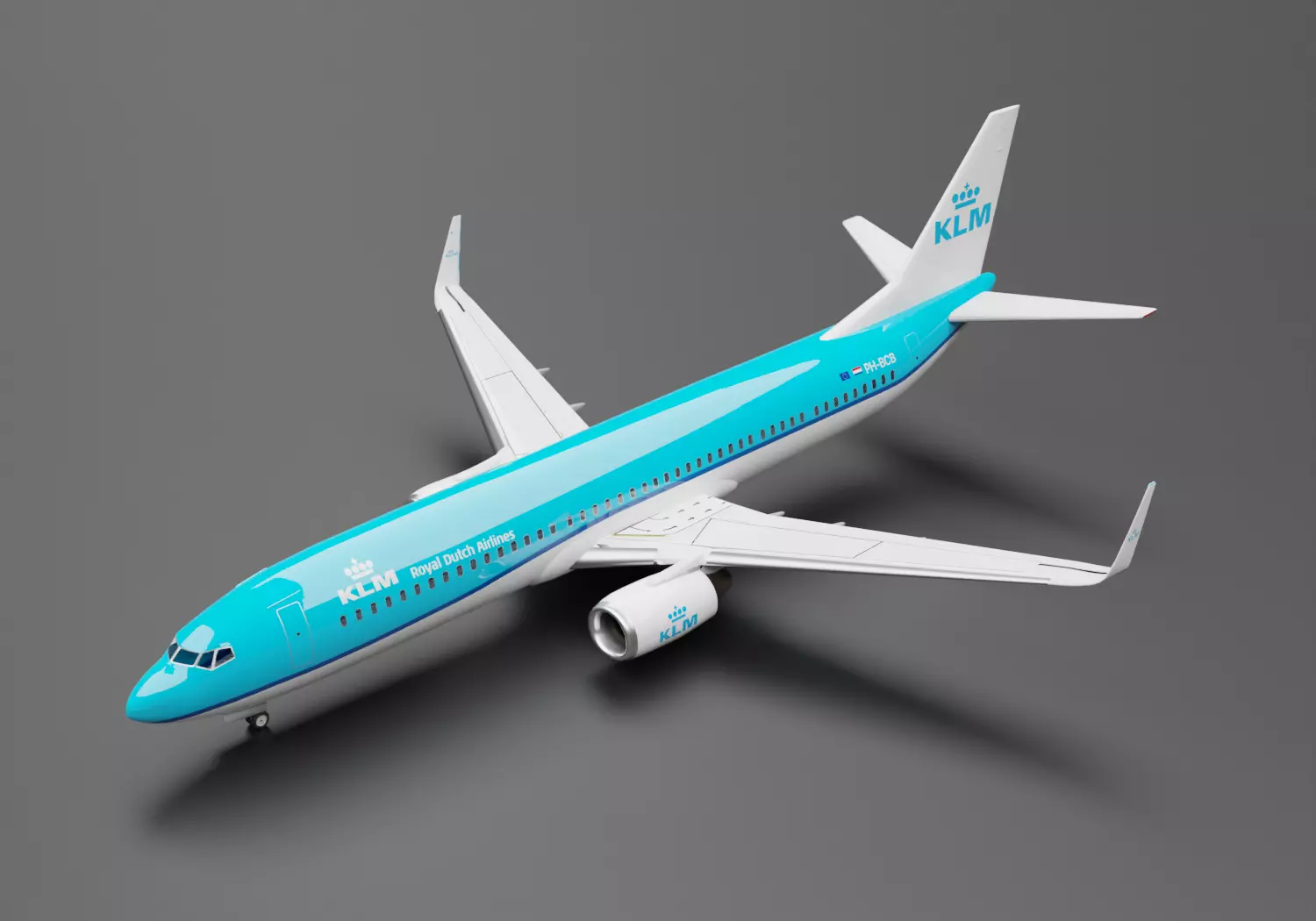 Boeing 737-800 KLM Livery 3D model_0