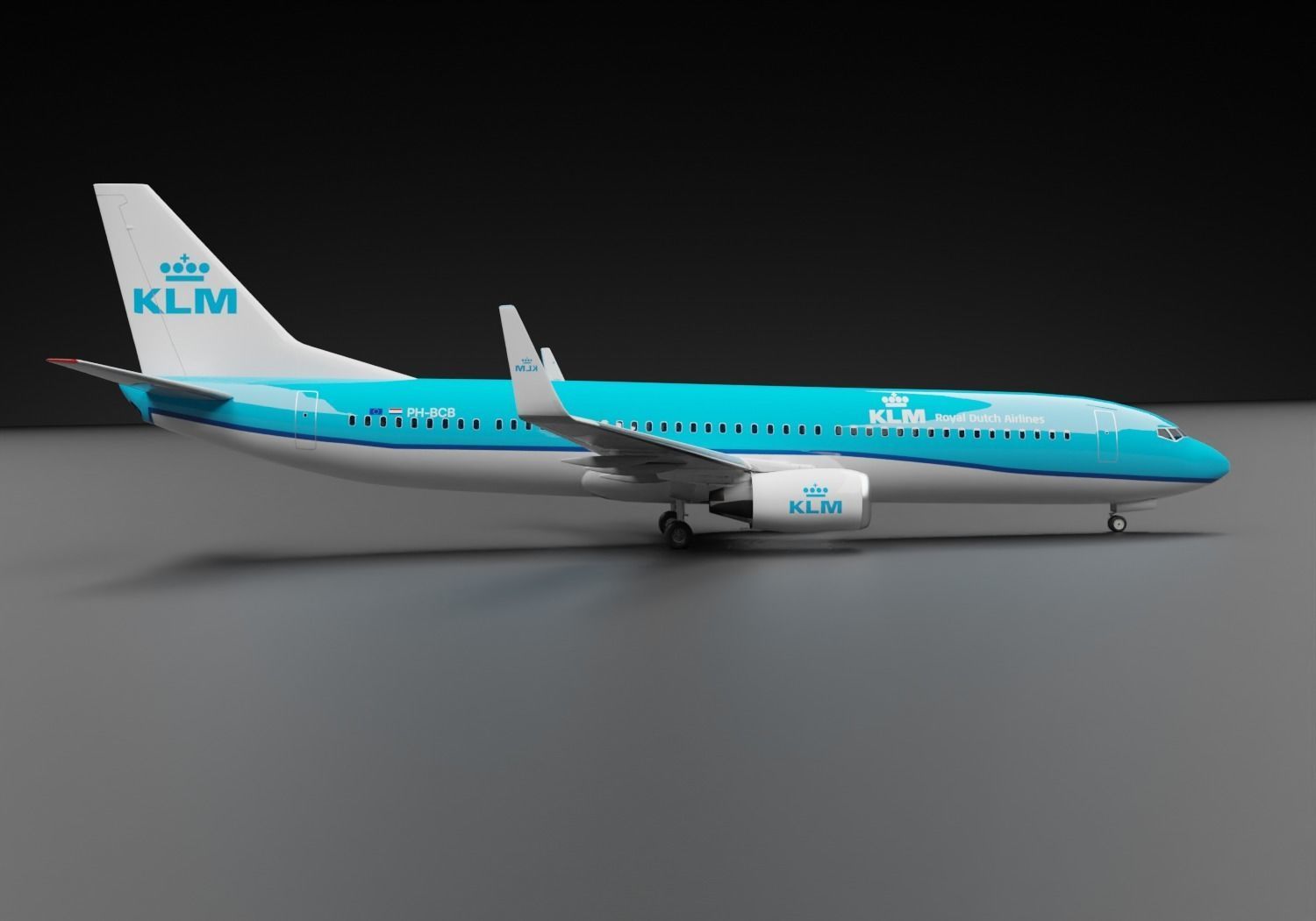Boeing 737-800 KLM Livery 3D model_3