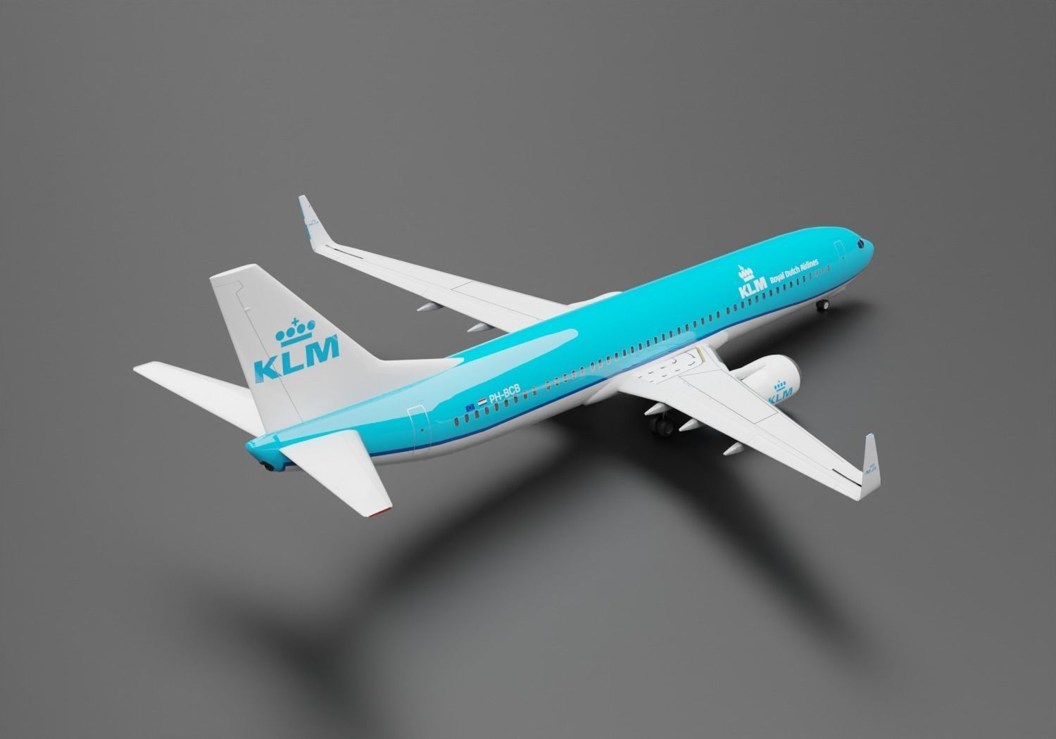 Boeing 737-800 KLM Livery 3D model_1
