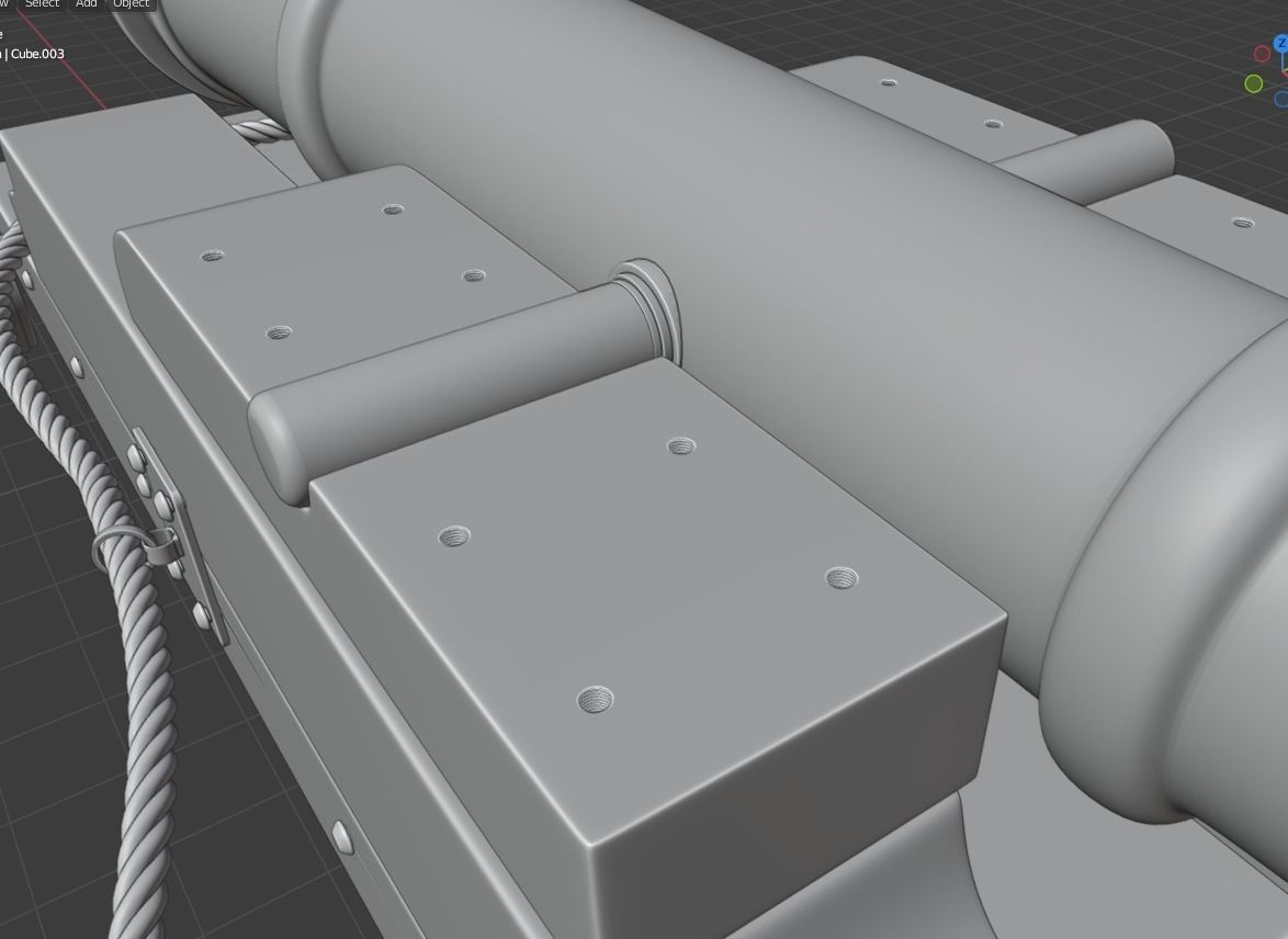 cannon printable model  3D print model_9