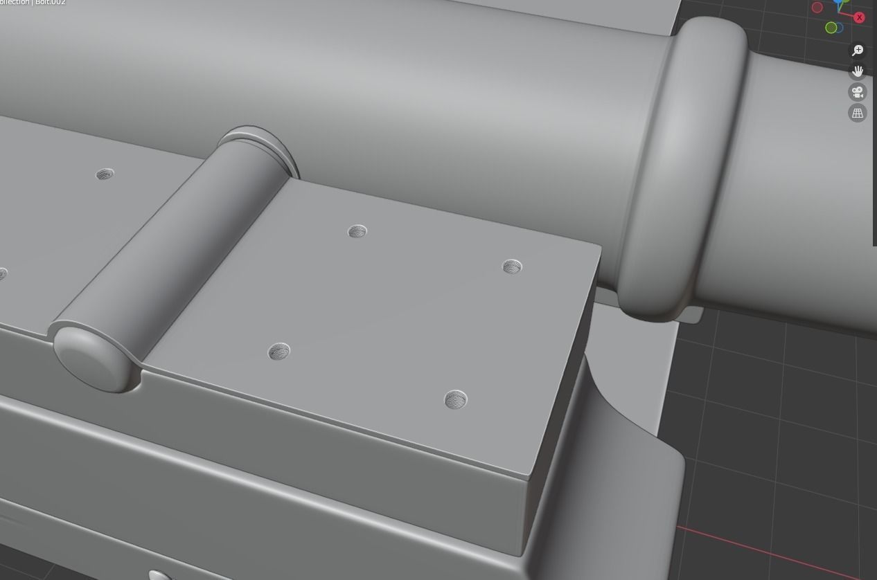 cannon printable model  3D print model_8