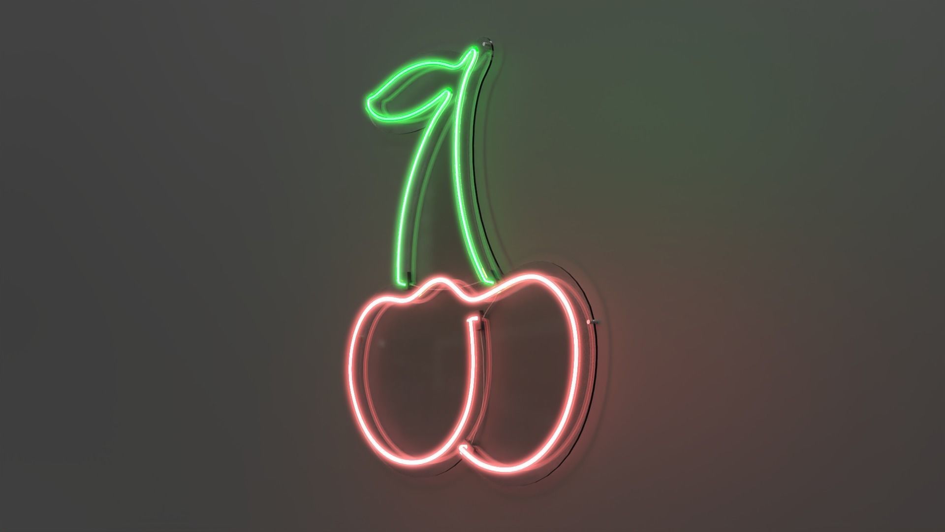 Cherries - Neon Sign 3D model_5