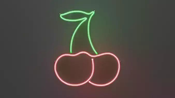 Cherries - Neon Sign 3D model