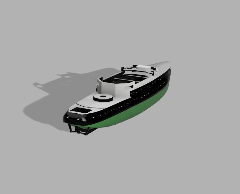 3D printable hull for the french Ironclad Bouvines  3D print model_1