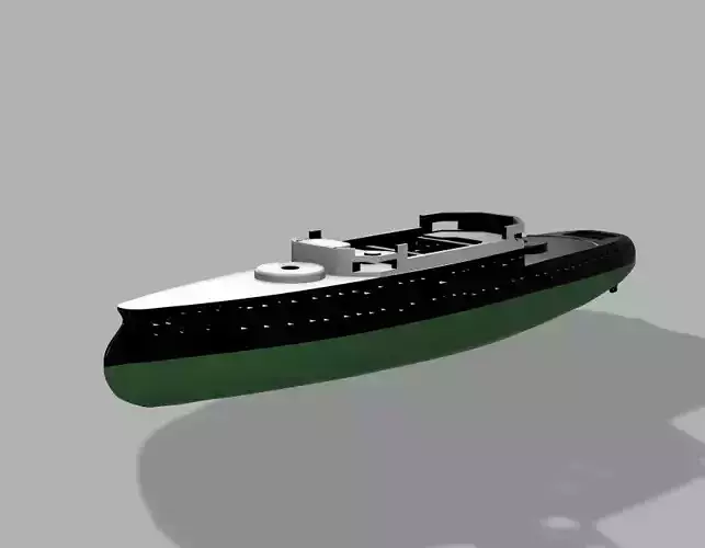 3D printable hull for the french Ironclad Bouvines  3D print model