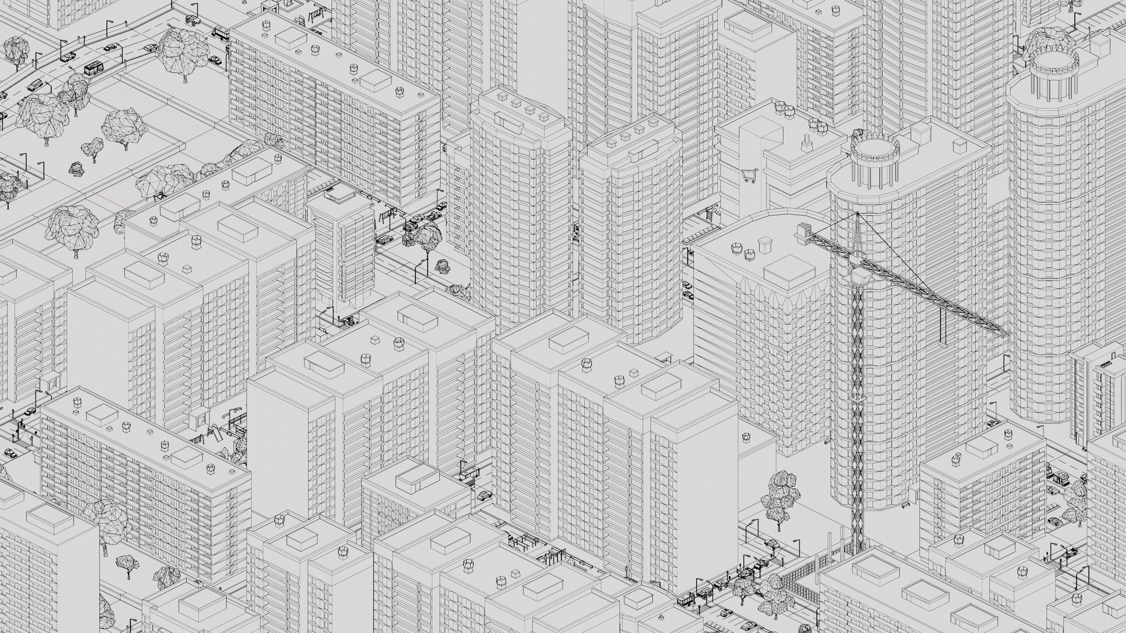 Eastern Europe City Low-poly 3D model_59