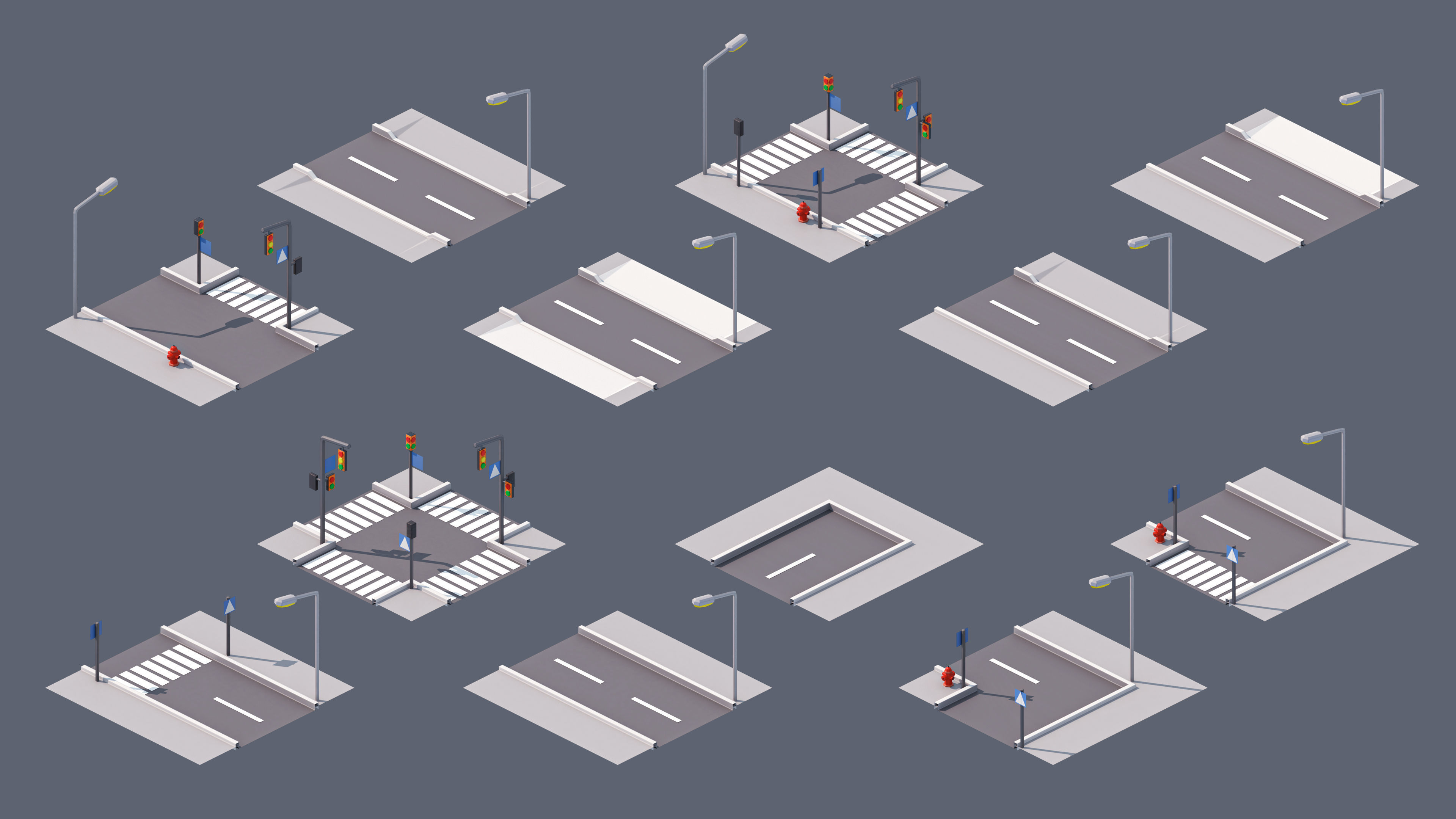 Eastern Europe City Low-poly 3D model_36