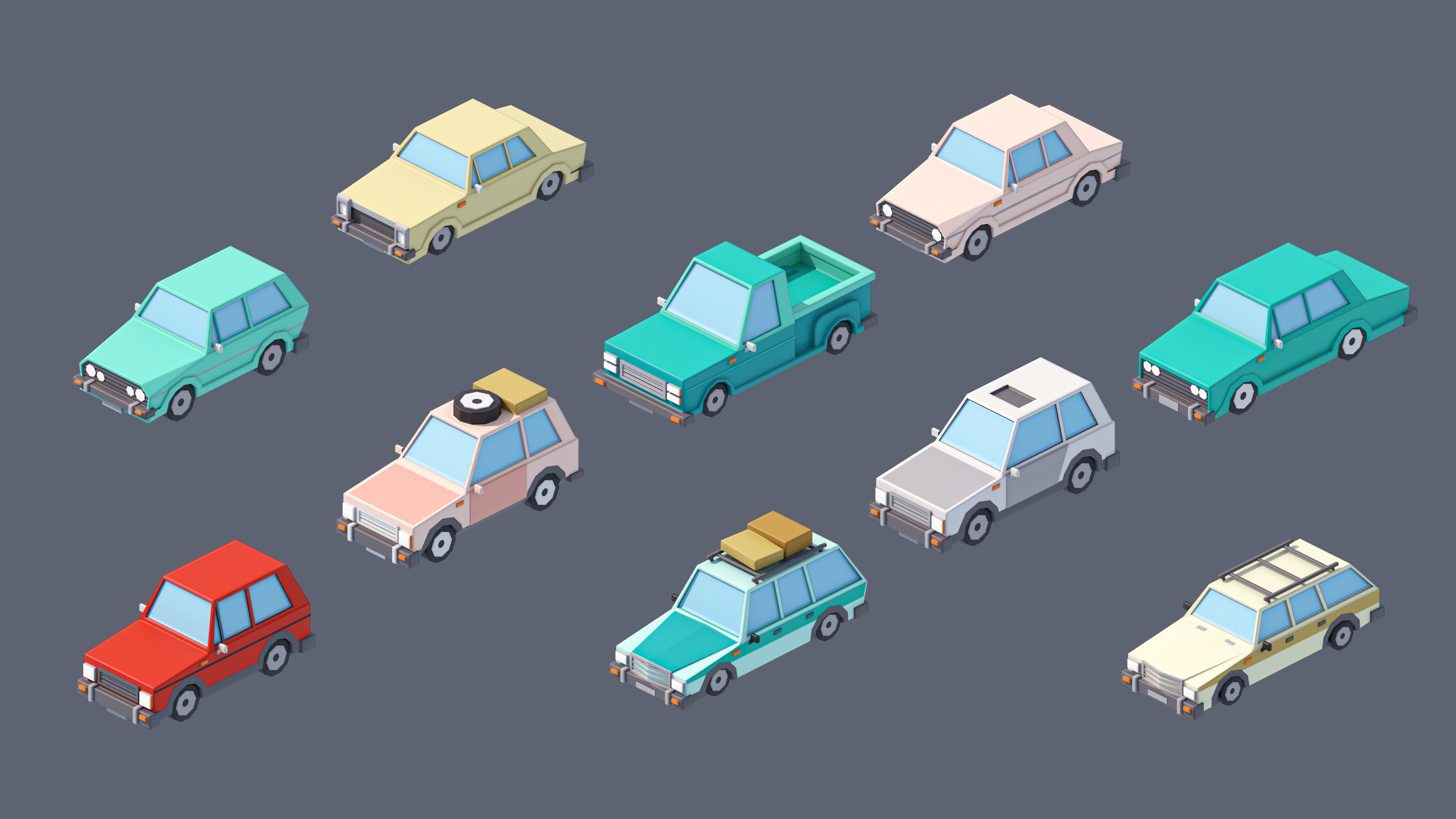 Eastern Europe City Low-poly 3D model_44