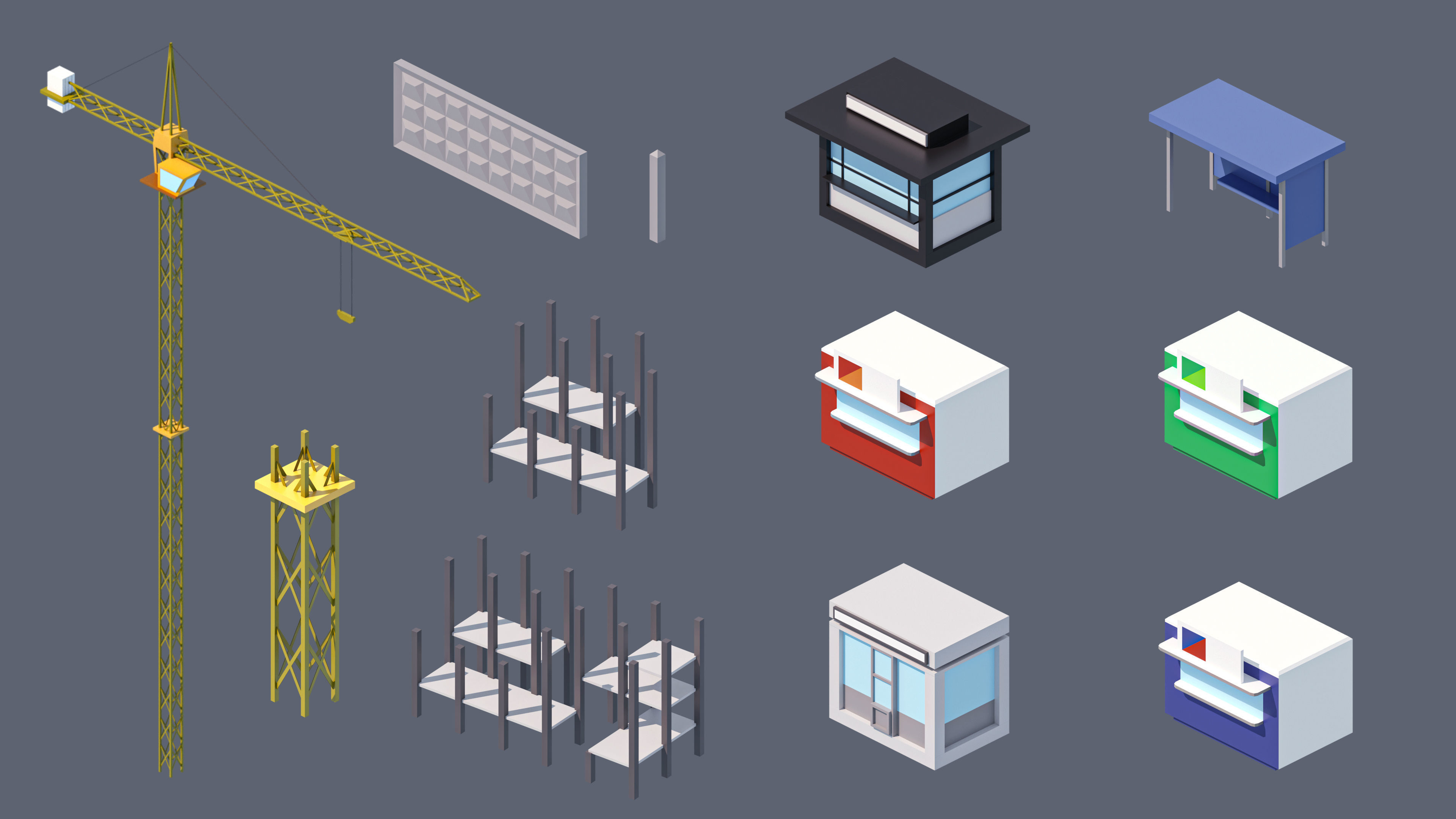 Eastern Europe City Low-poly 3D model_28