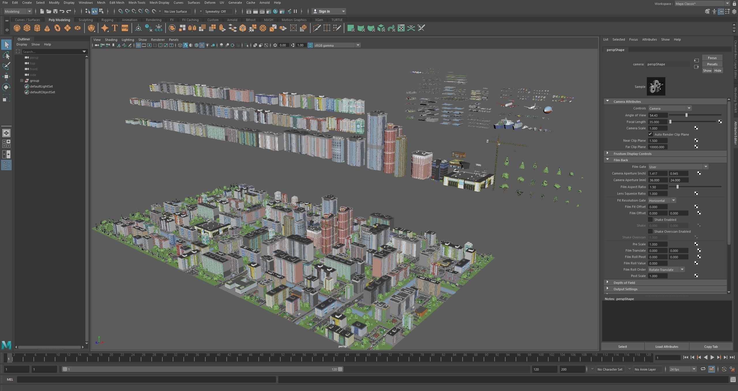 Eastern Europe City Low-poly 3D model_57