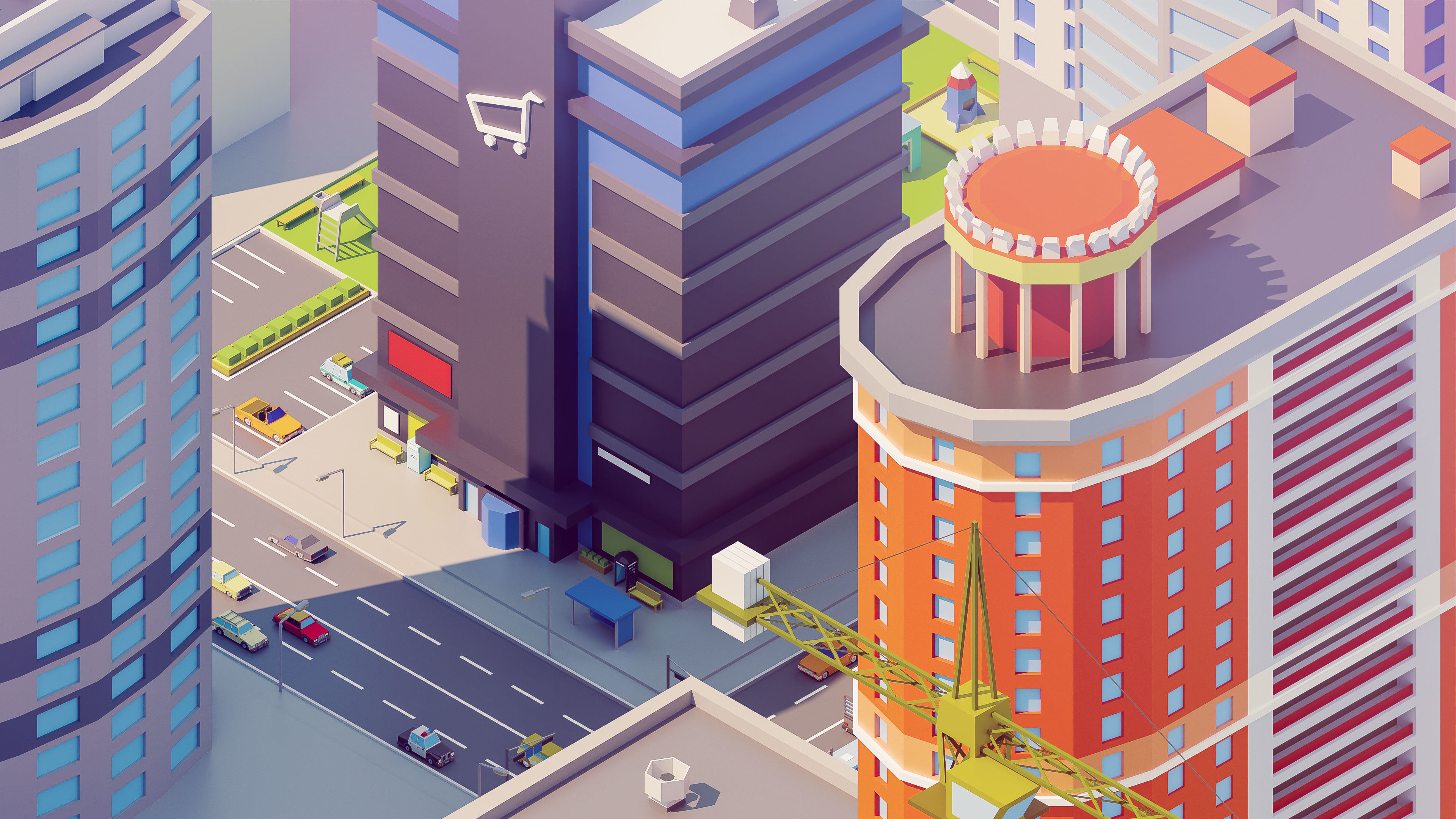 Eastern Europe City Low-poly 3D model_19